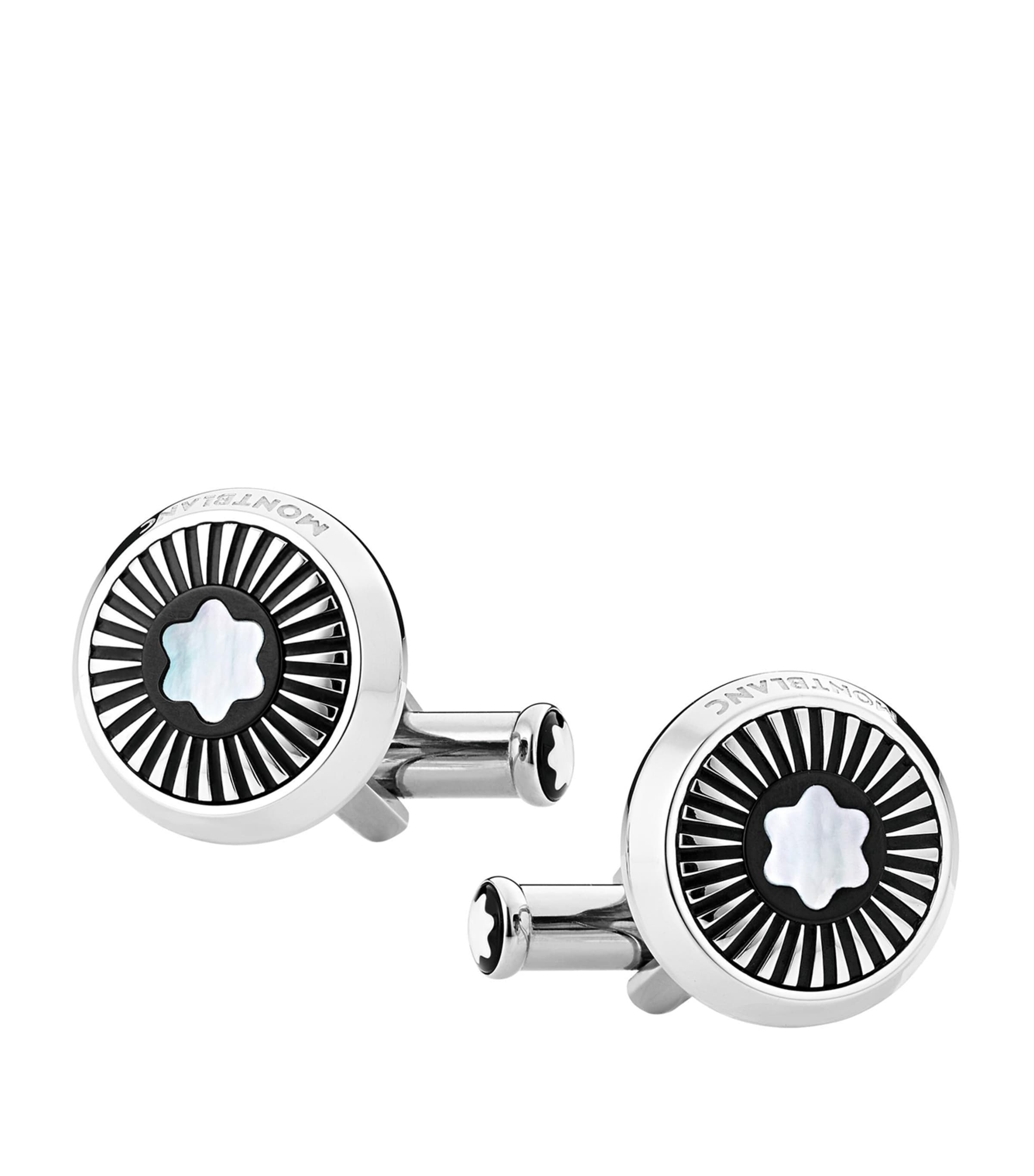 Montblanc Stainless Steel and Mother-of-Pearl Star Cufflinks Silver Image 2