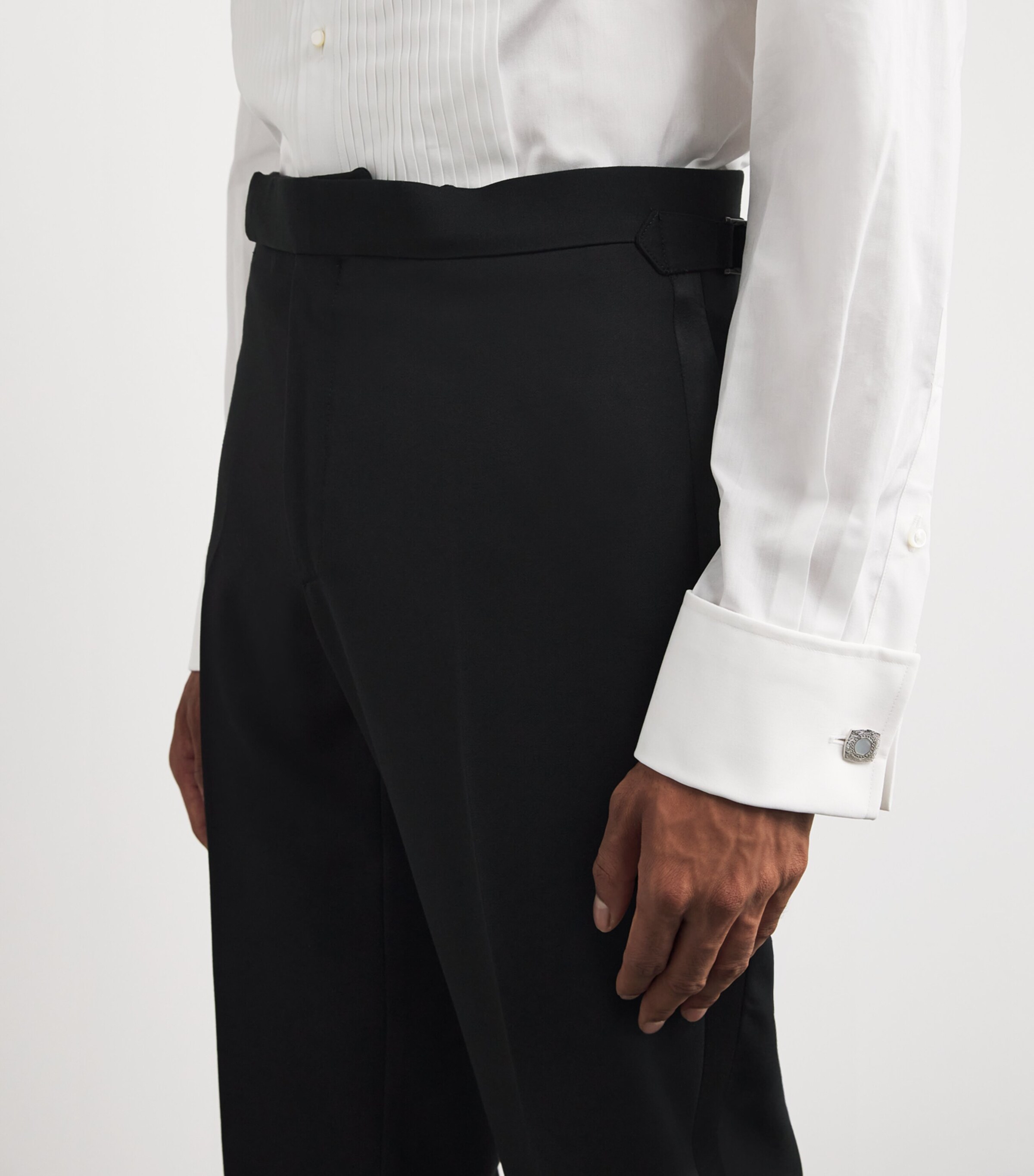 Wool Barathea Peak 2-Piece Suit BLACK Image 7