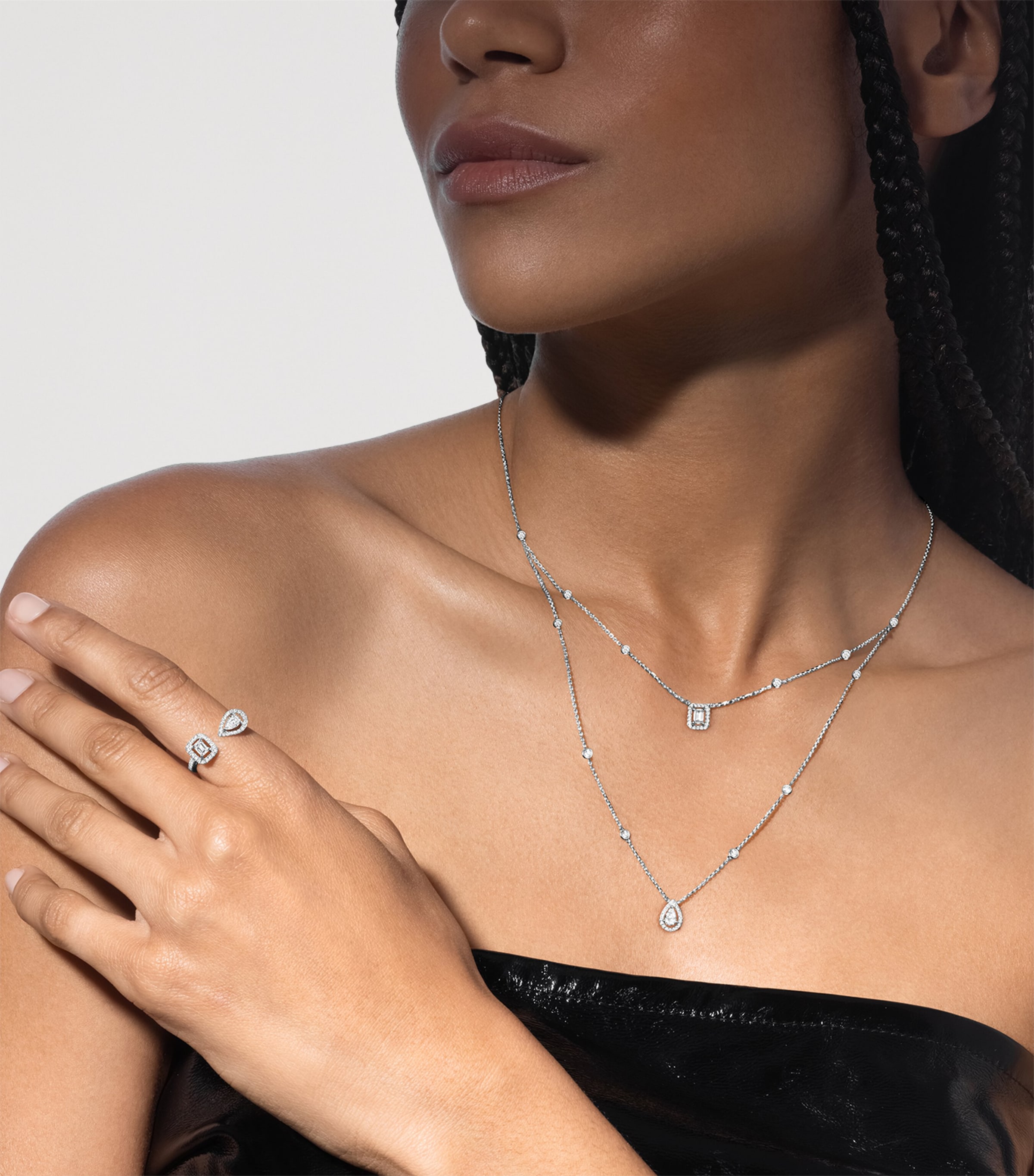Messika My Twin White Gold and Diamond Layered Necklace (0.76ct) White Gold Image 2