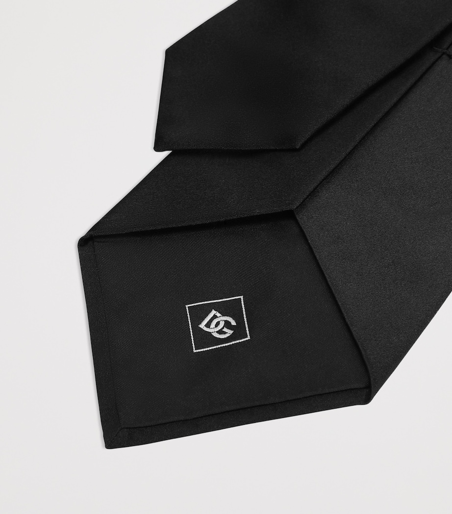 Dolce&Gabbana Silk Satin Tie Black Image 3