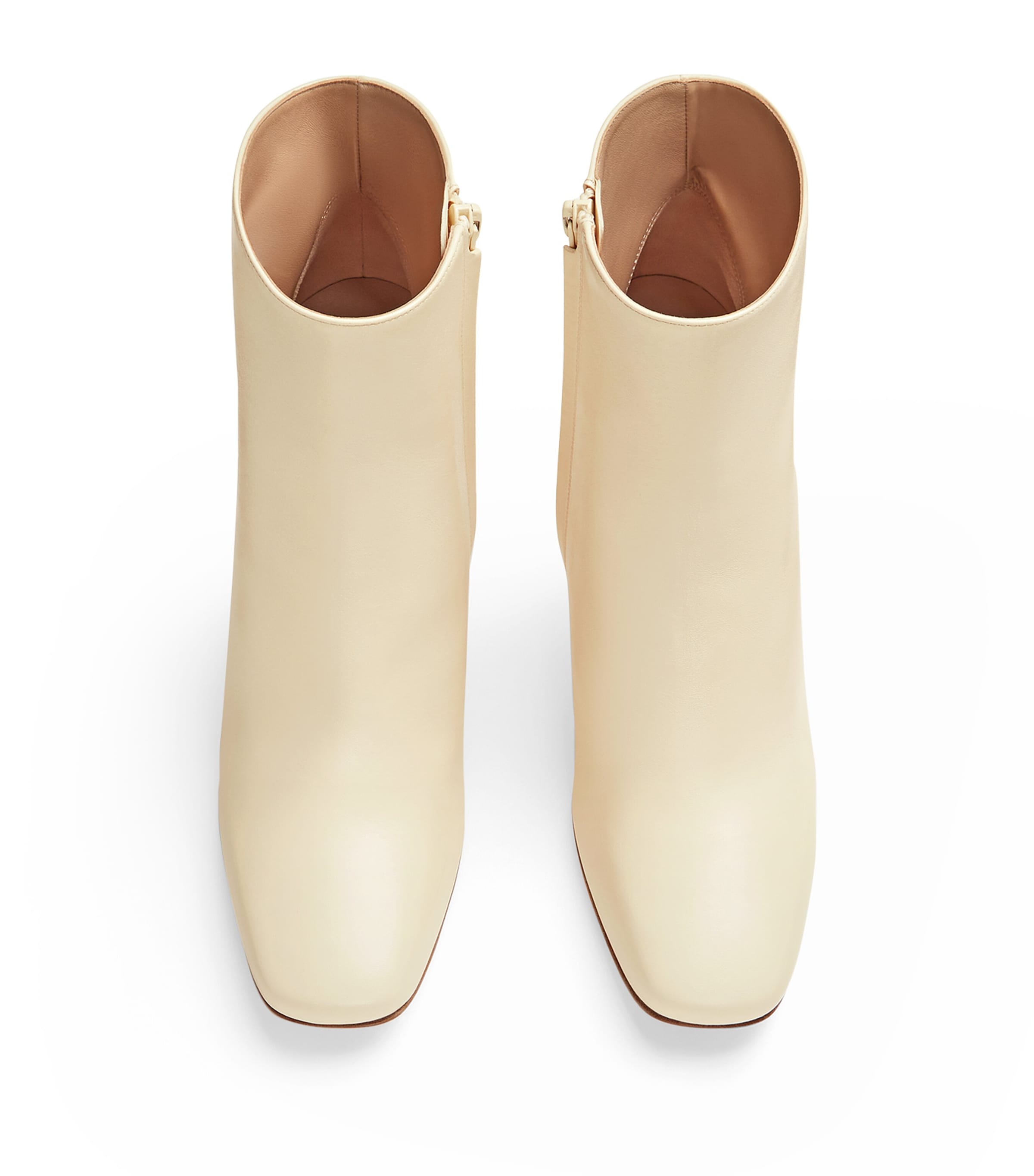 Calfskin Heeled Ankle Boots 90 SEA SALT Image 3