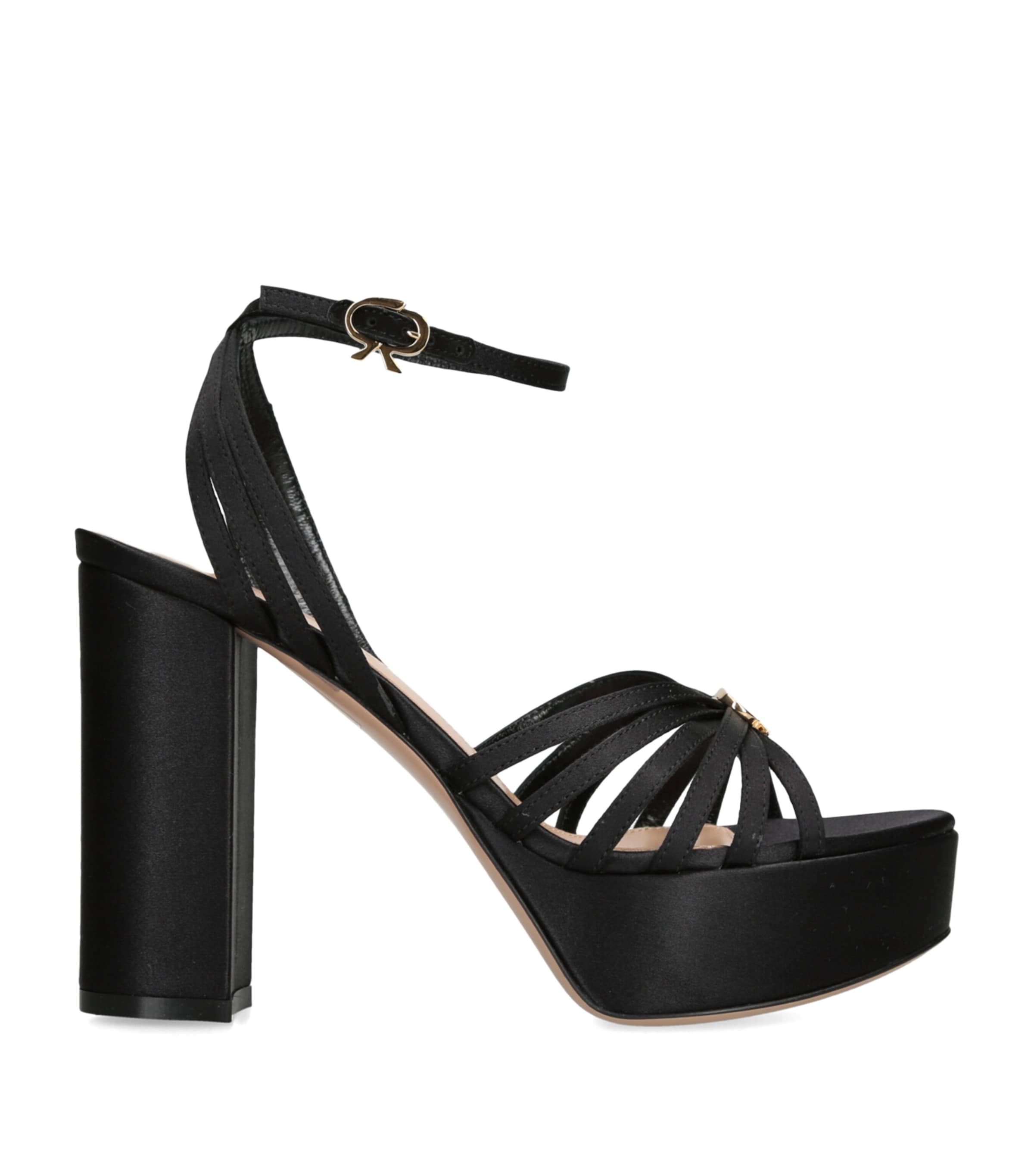Satin Rita Platform Sandals 70 BLACK Image 1