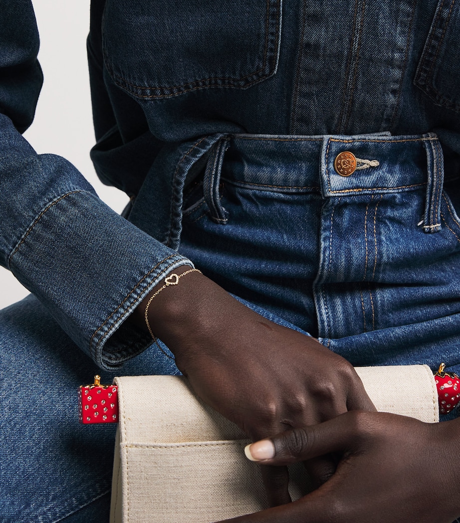 Yellow Gold and Diamond Open Heart Bracelet YELLOW GOLD Image 4