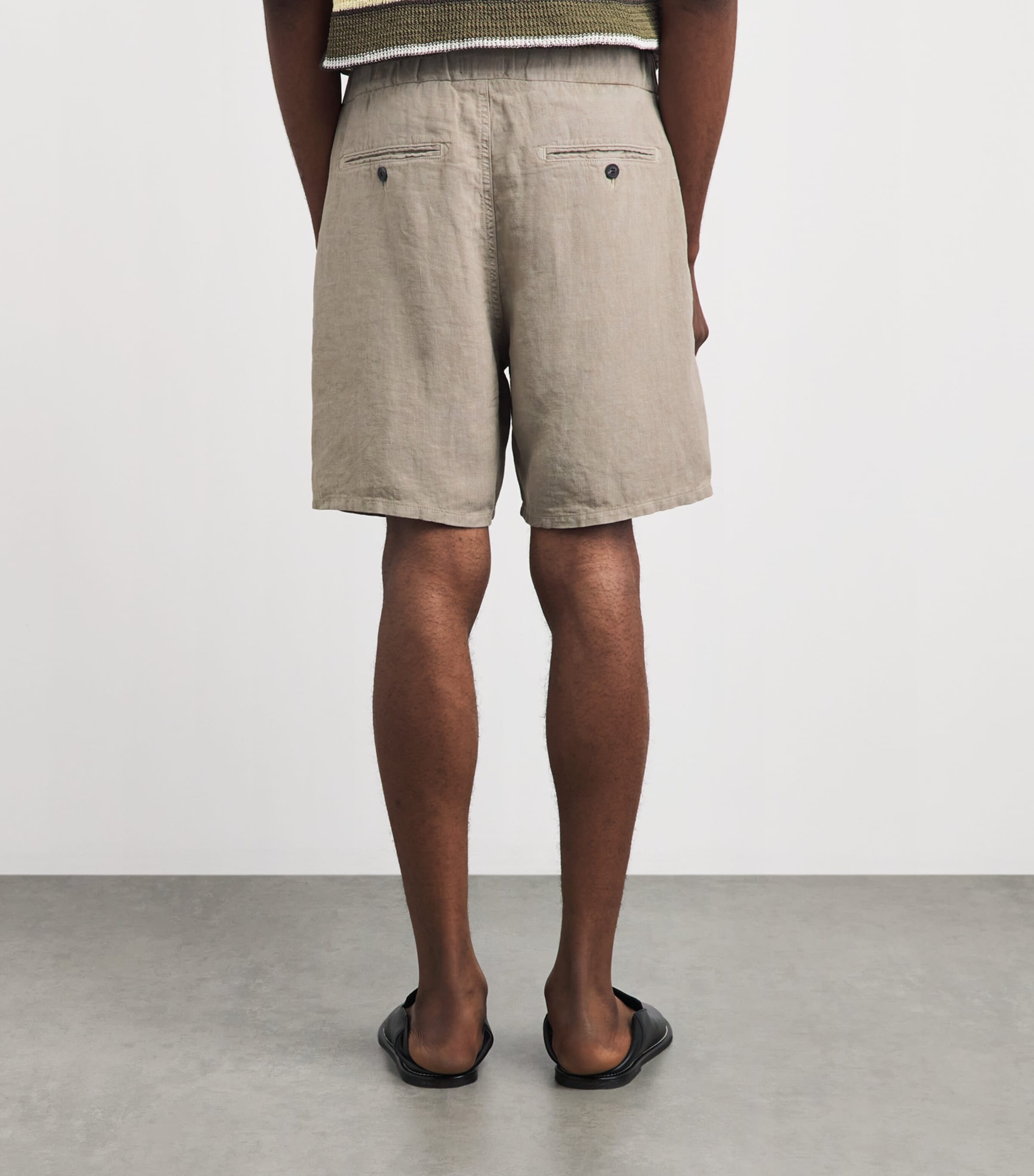 Citizens of Humanity Mens Linen Drawstring Shorts Wheat Image 5