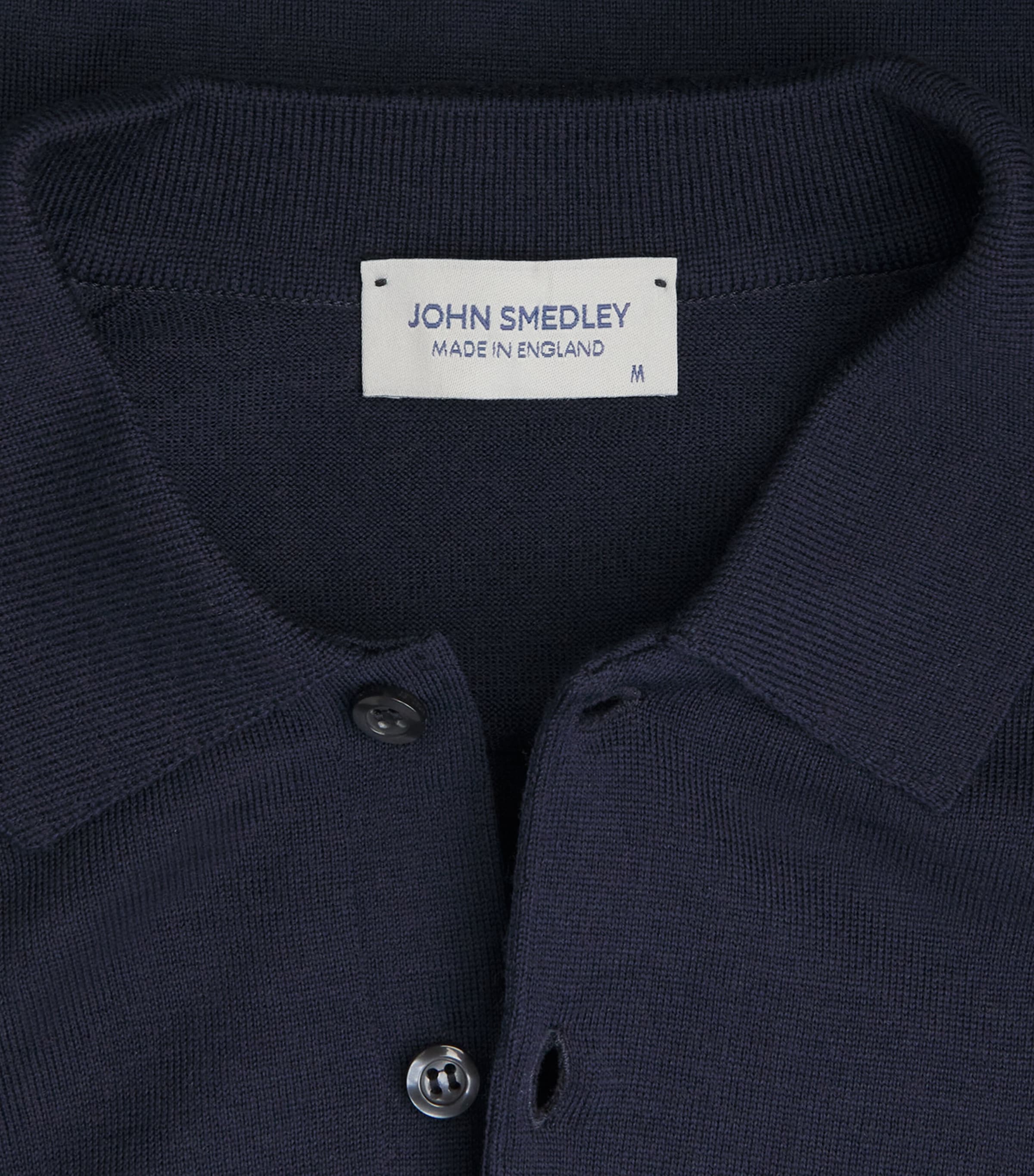 Extra Fine Merino Long-Sleeve Herbie Polo Shirt MIDNIGHT Image 5