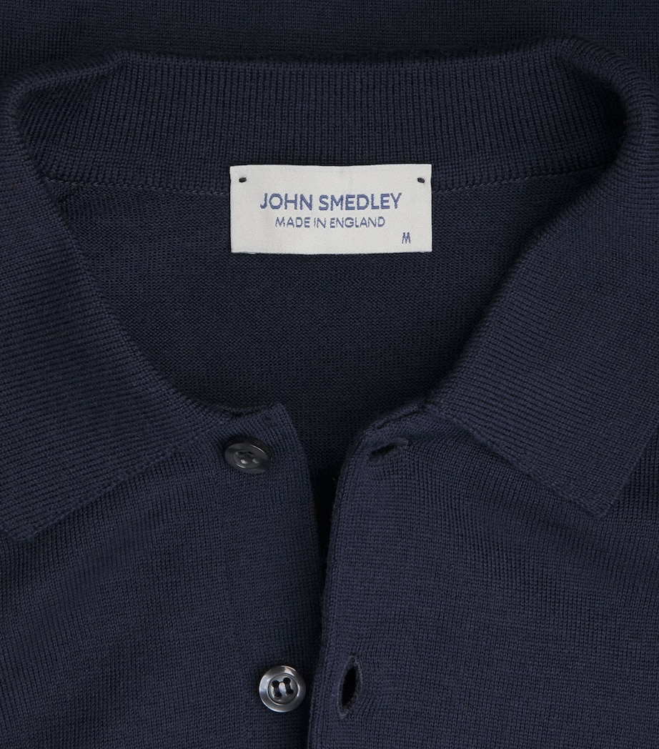 Extra Fine Merino Long-Sleeve Herbie Polo Shirt MIDNIGHT Image 5
