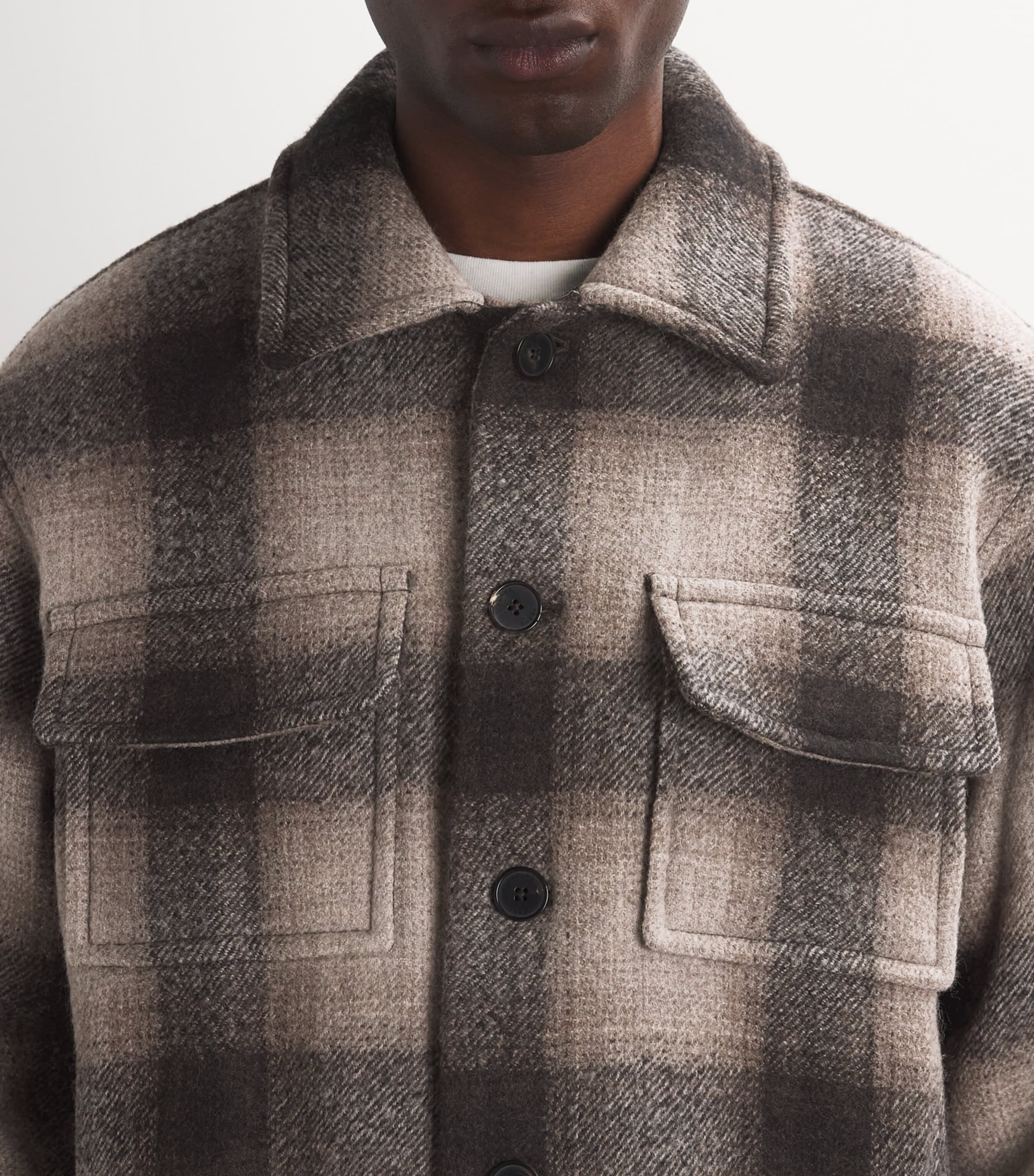 Wool-Blend Plaid Jacket BROWN PLAID Image 5