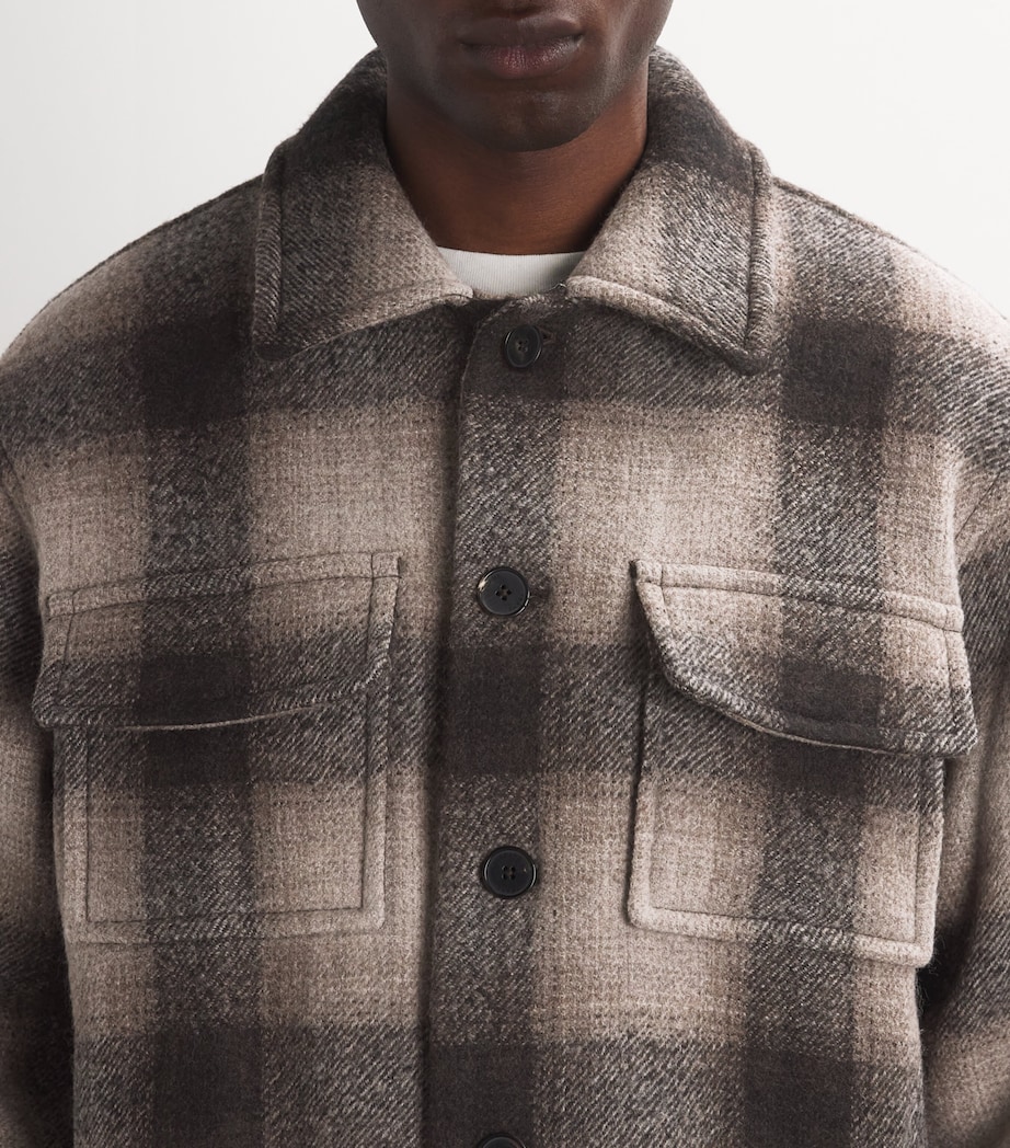 Wool-Blend Plaid Jacket BROWN PLAID Image 5