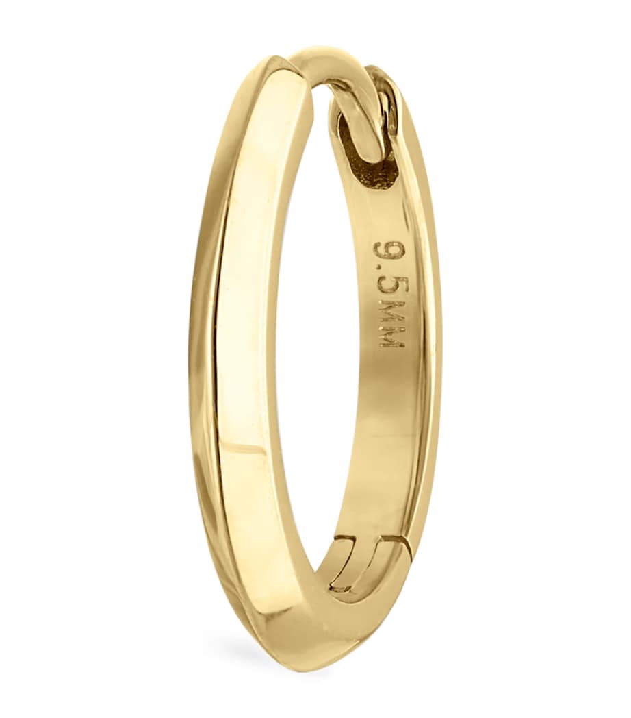 Faceted Metal Vertex Single Hoop Earring (9.5mm) YELLOW GOLD Image 1