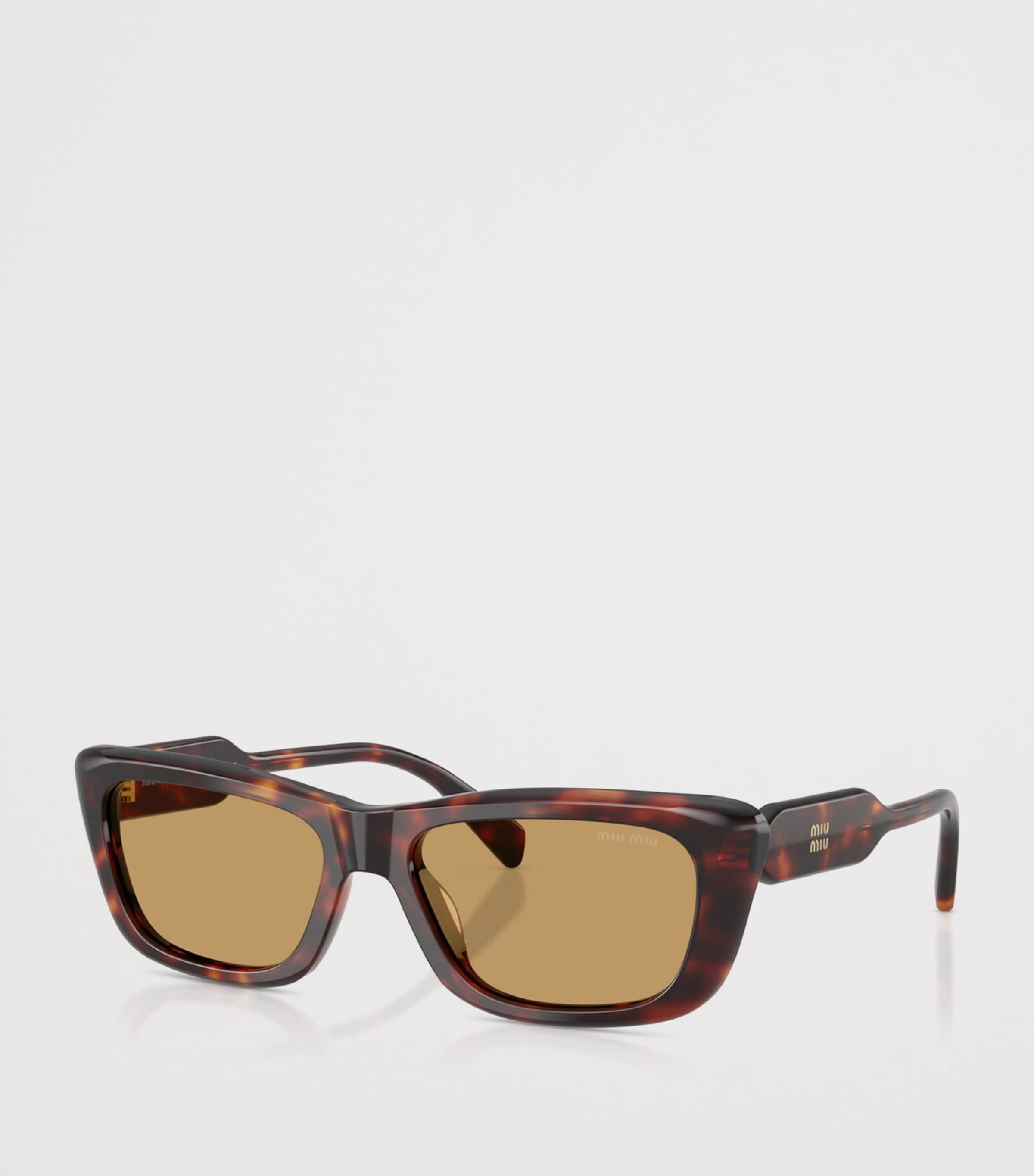 Miu Miu Tortoiseshell Rectangle Sunglasses Brown Image 2