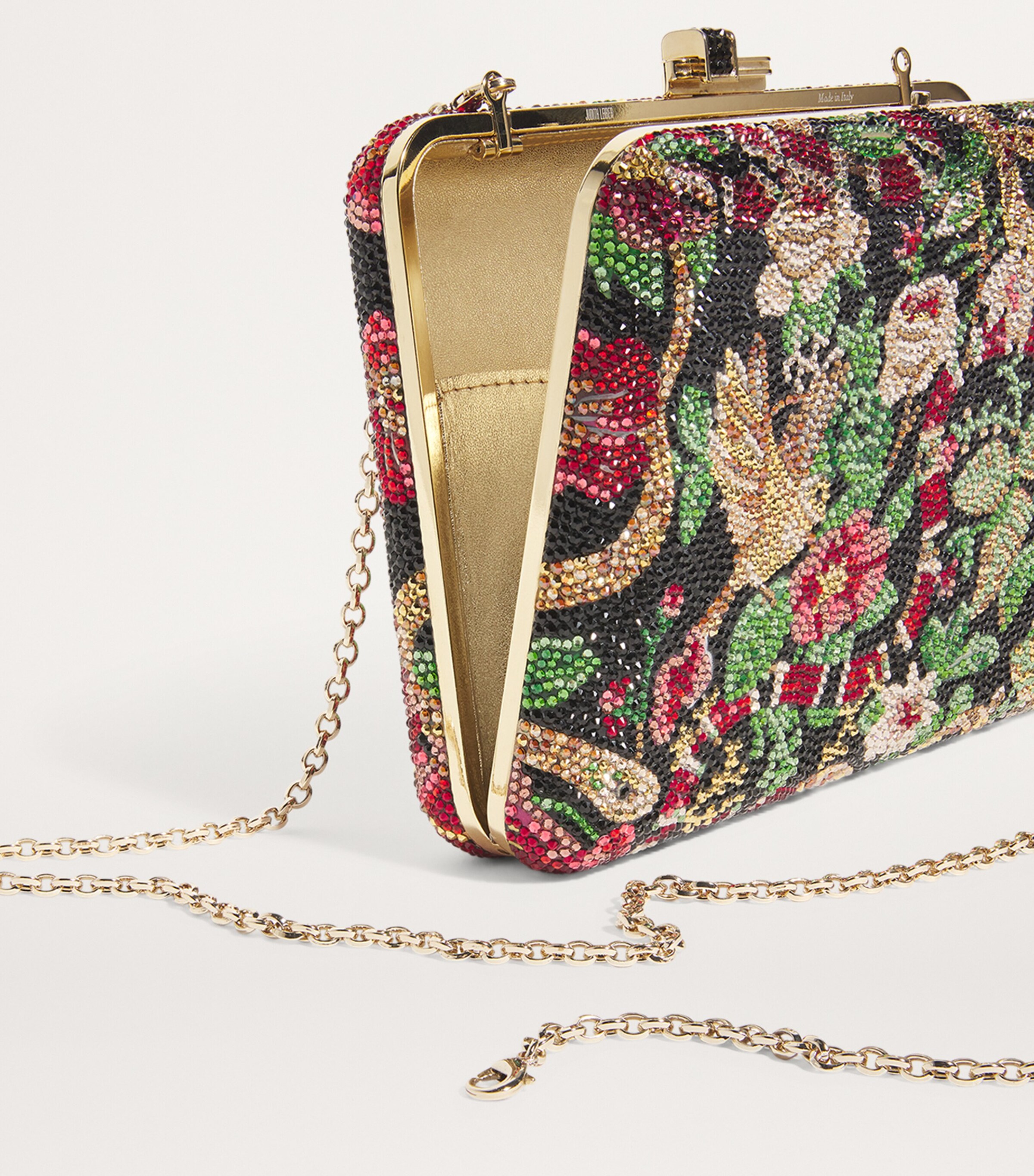 Judith Leiber Embellished Allegory Slim Slide Clutch Bag Cjtmt Chmpn Jet Mlti Image 6