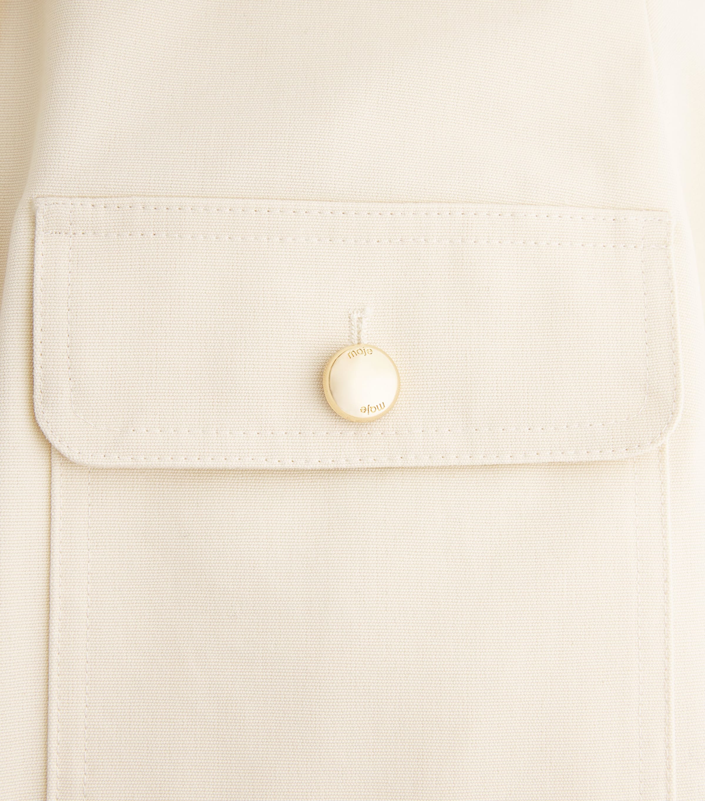 Cotton Cropped Jacket ECRU Image 6