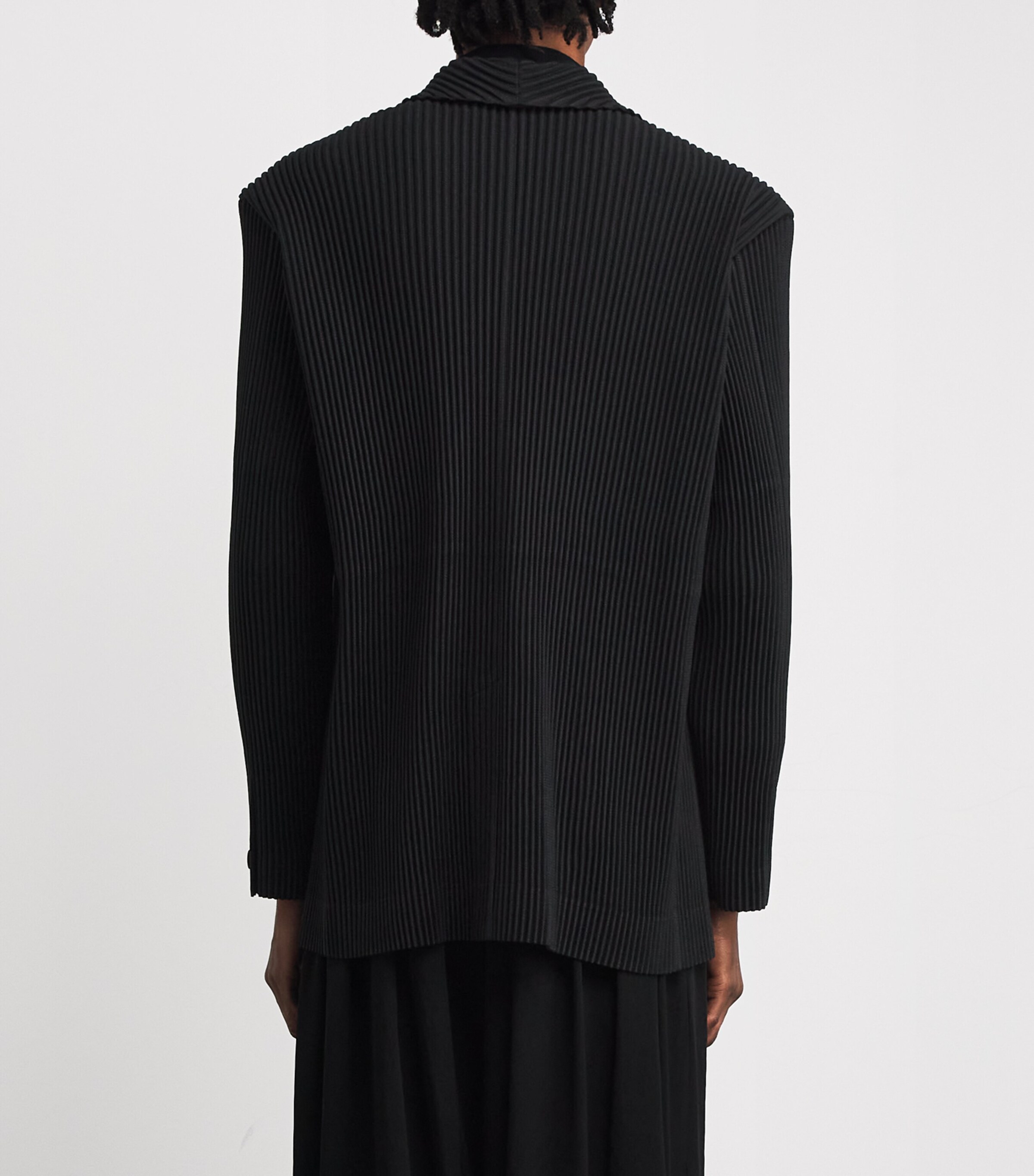 Pleated Blazer 15-BLACK Image 4