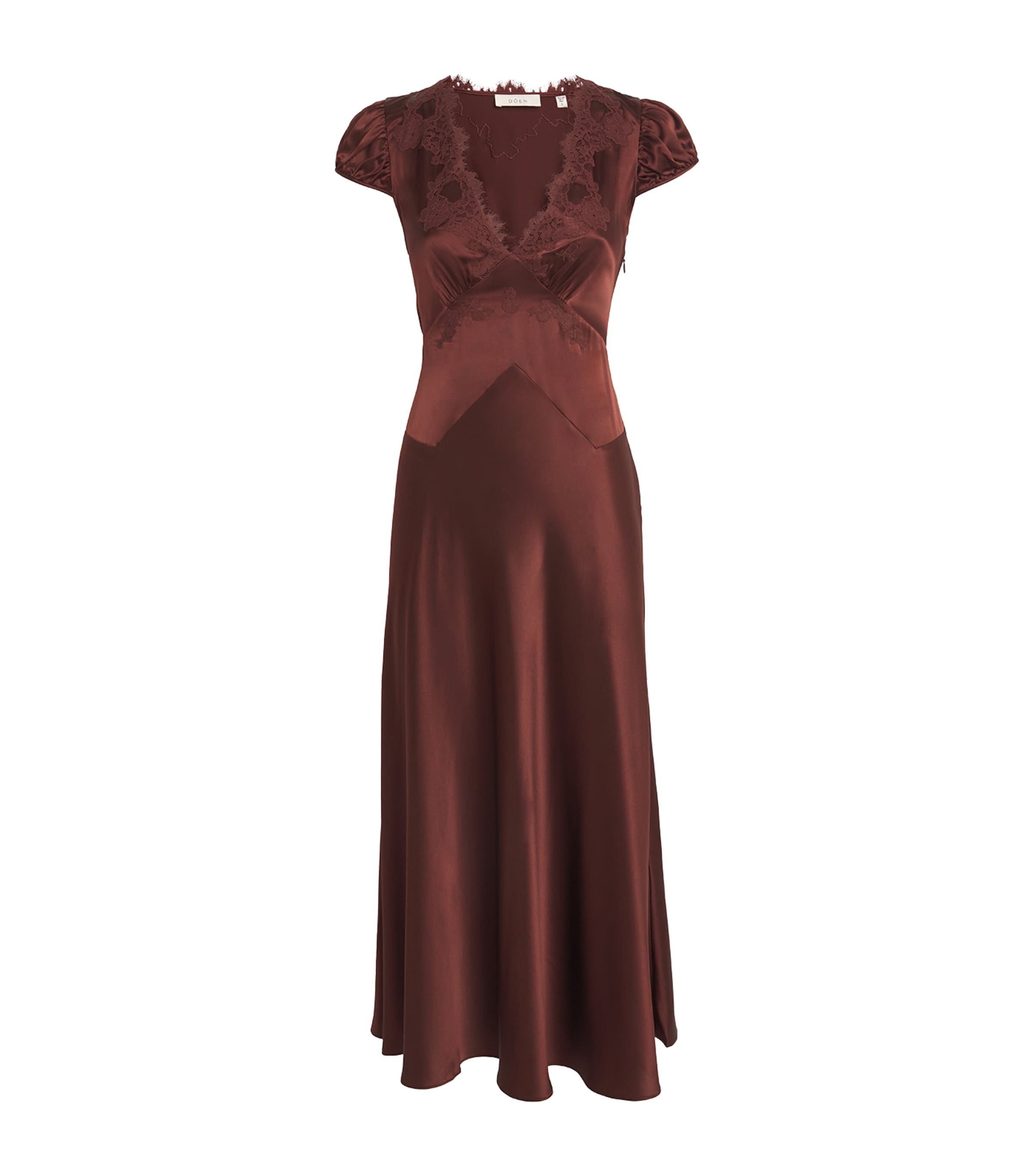 Silk-Lace Coraline Midi Dress CAFÉ BRUN Image 1