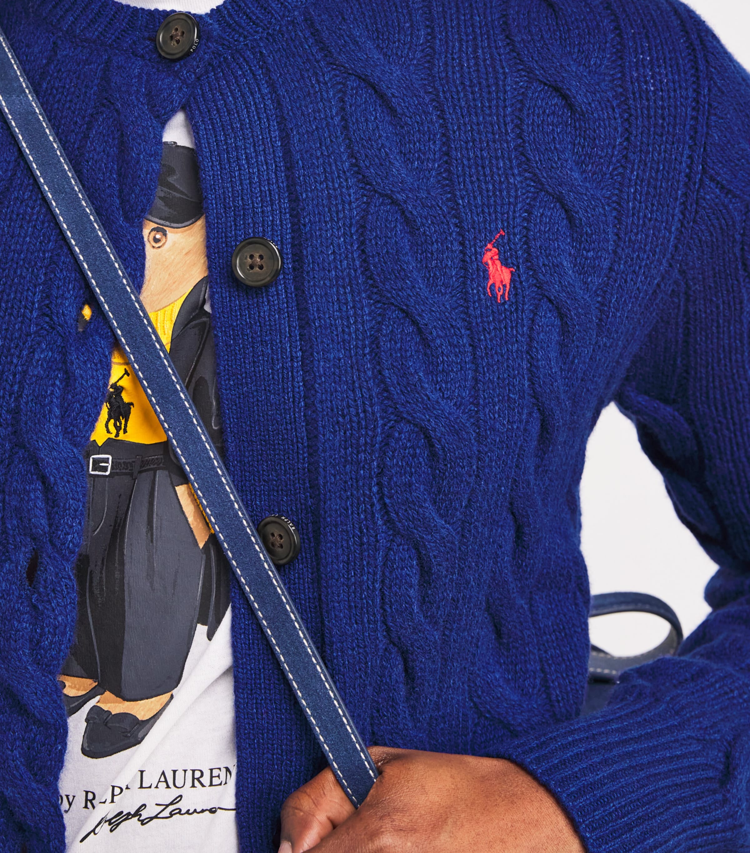 Wool-Cashmere Cable-Knit Cardigan WINTER NIGHT NAVY Image 6