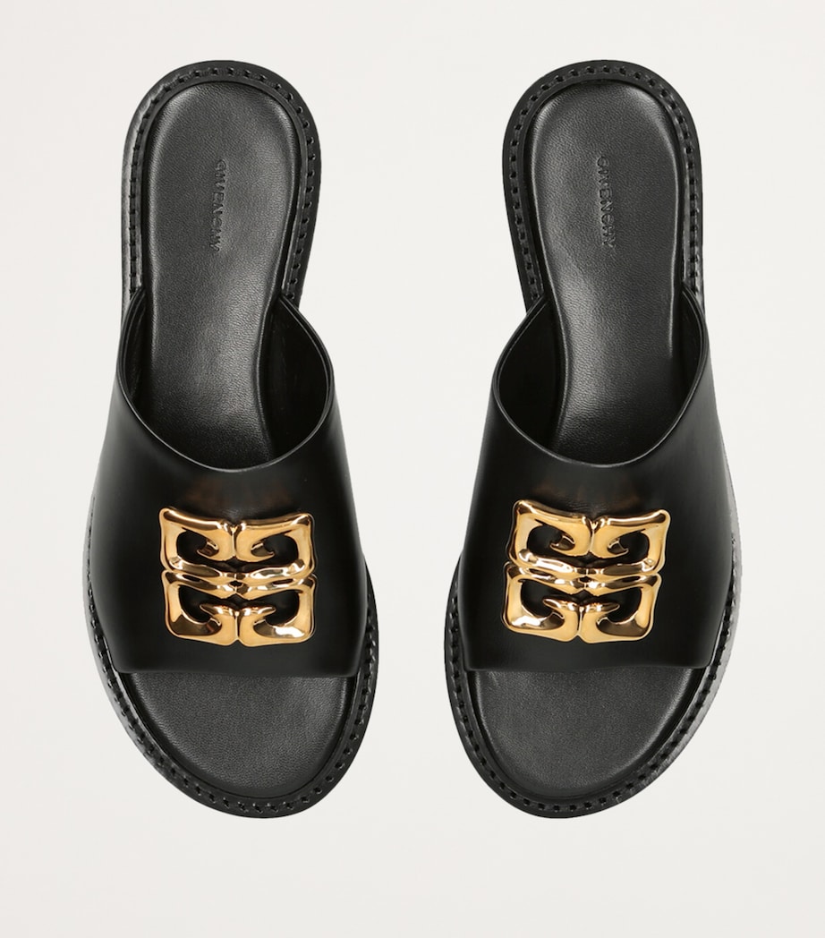 Leather 4G Liquid Sandals BLACK Image 4