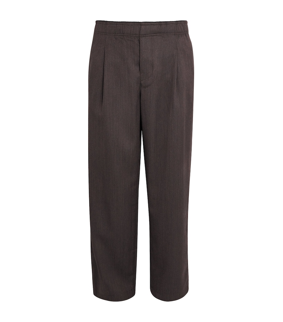Wool Wide-Leg Leisure Trousers HAVANA BROWN CHAIN Image 1
