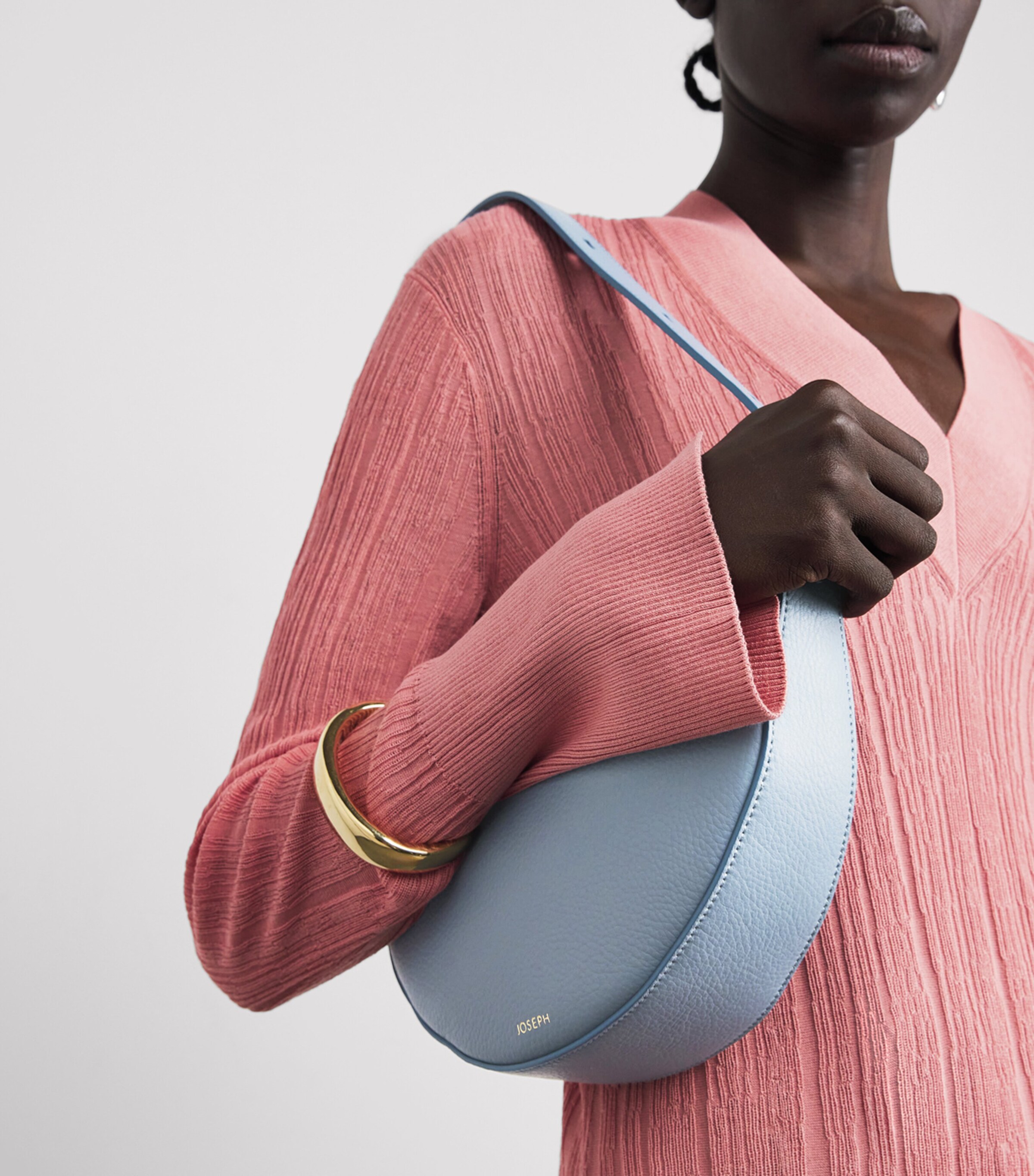 Joseph Leather Bean Shoulder Bag Chambray Image 5