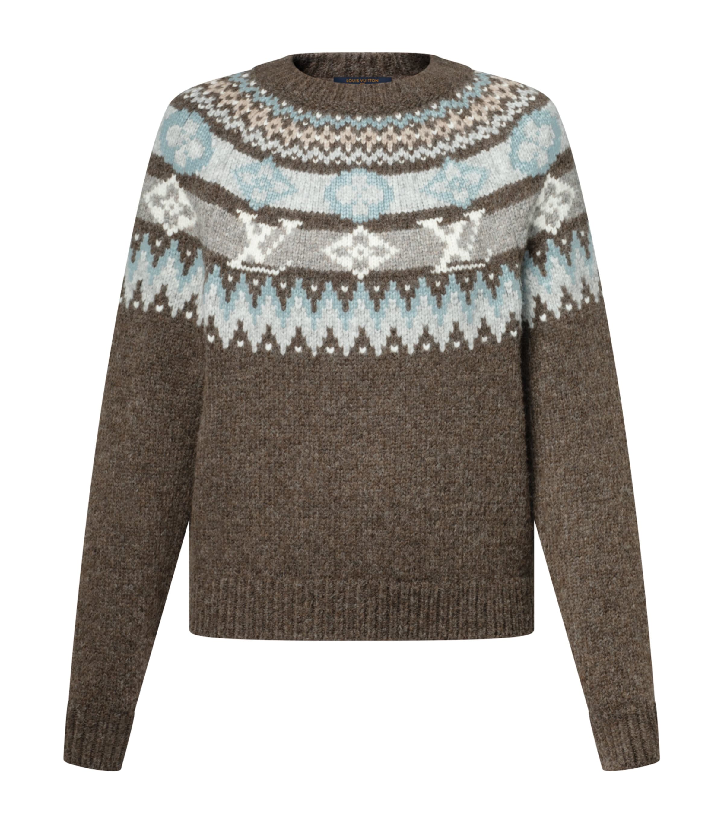 Wool-Blend Jacquard Monogram Sweater GREY Image 1