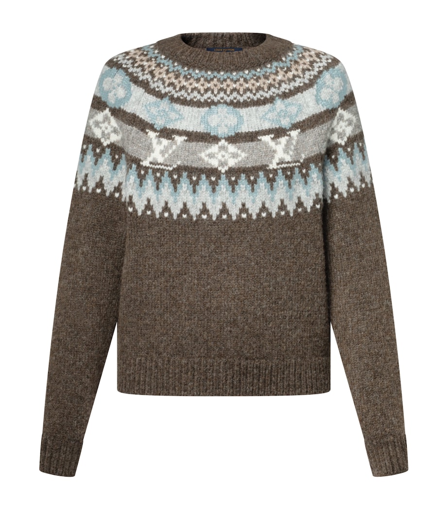 Wool-Blend Jacquard Monogram Sweater GREY Image 1