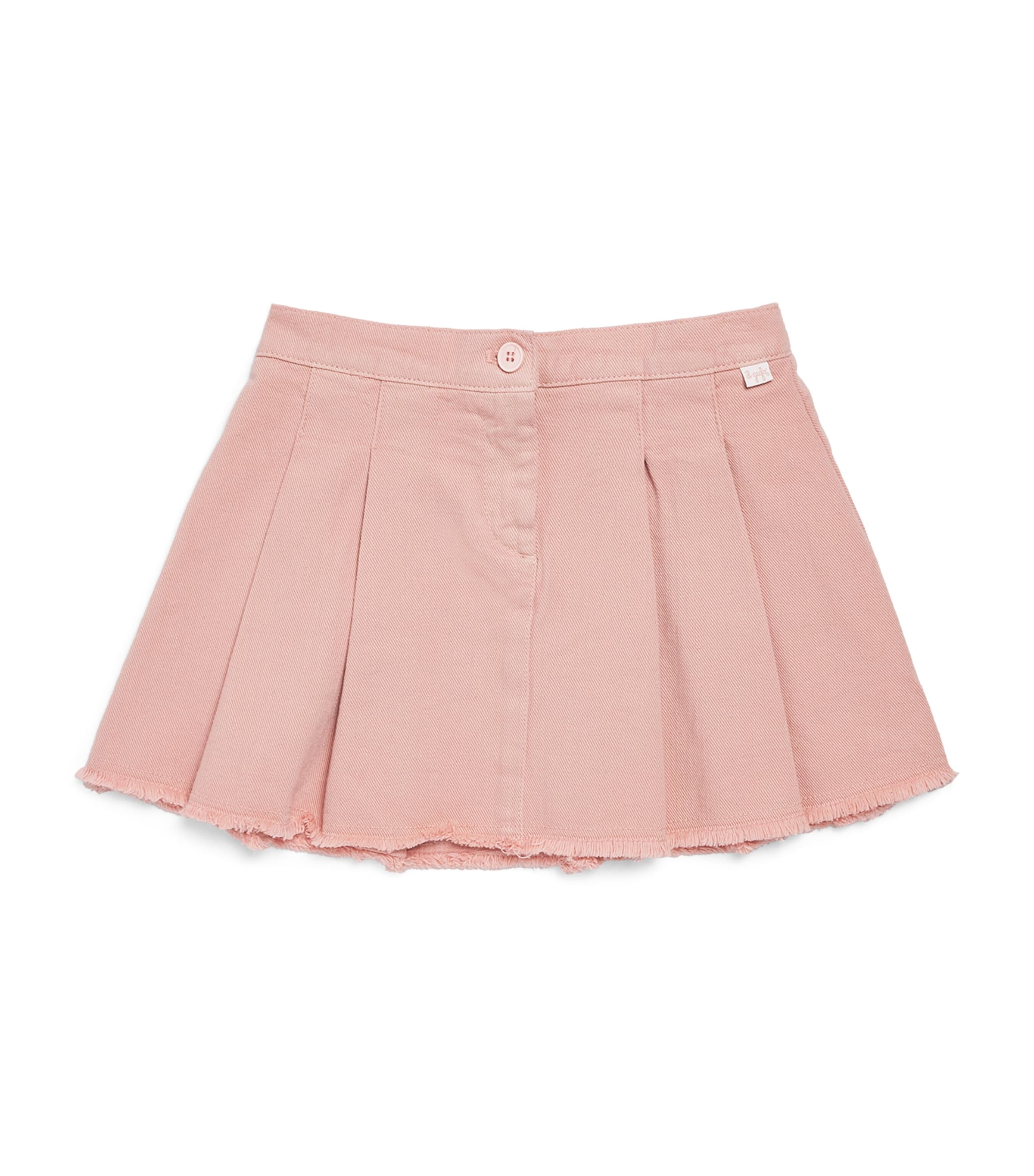 Il Gufo Pleated Denim Skirt In Pink