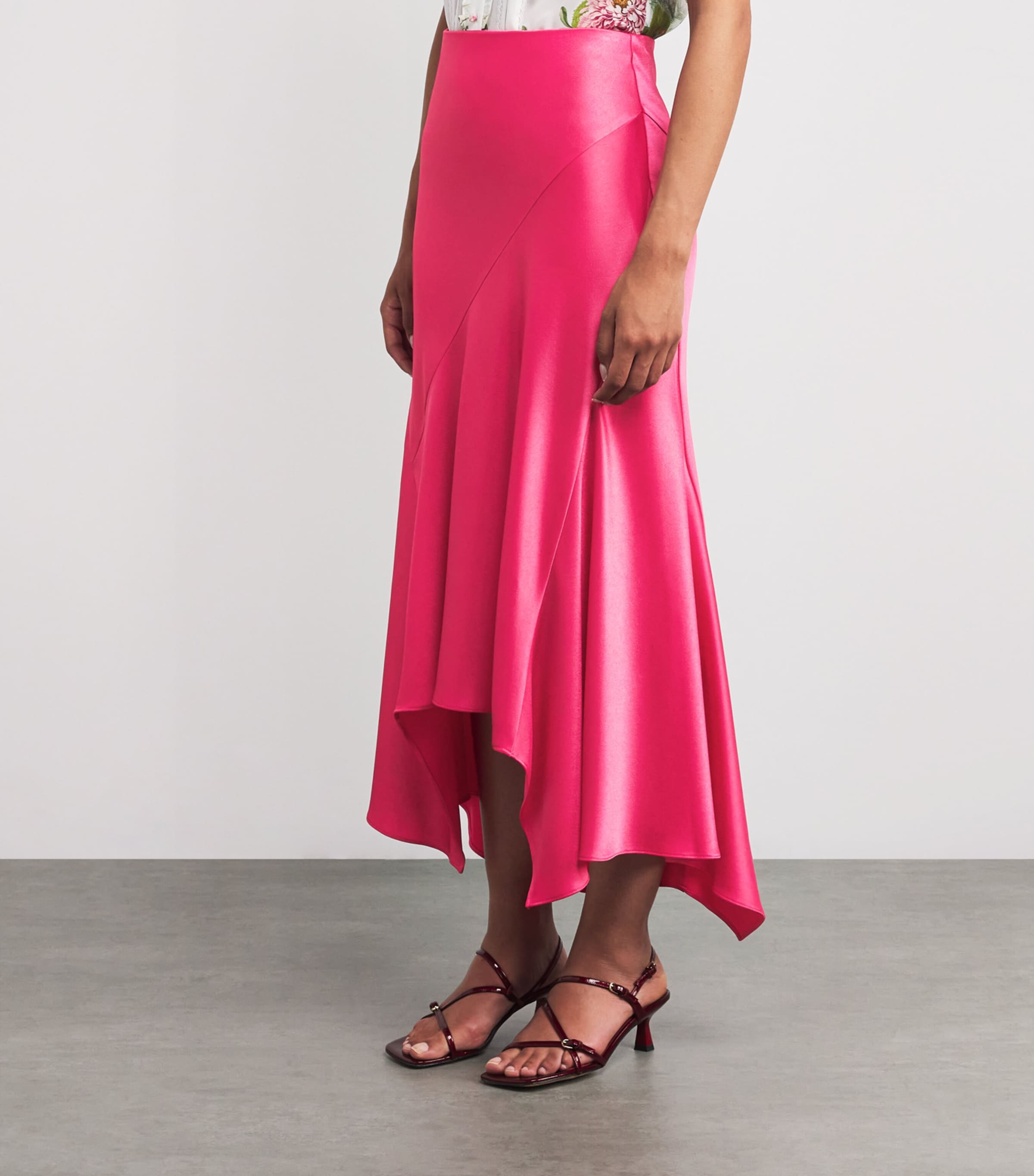 【Alice+Olivia】ROSA アシンメトリー ミディ スリップスカート Alice+Olivia Asymmetric Rosa Midi Skirt | Harrods HK