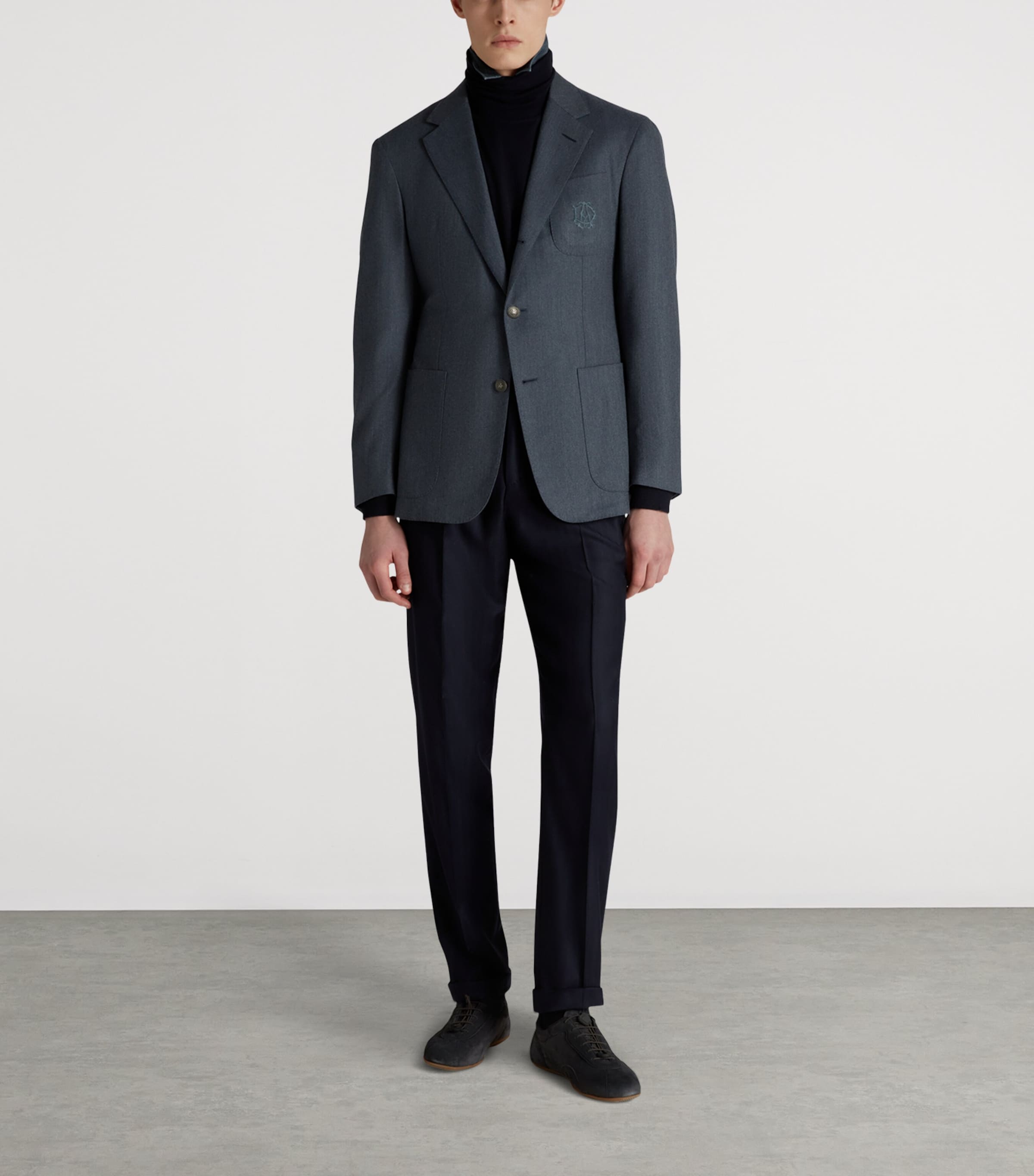 Superfine Merino Wool Flannel Cavendish Blazer 401INDIGO Image 2