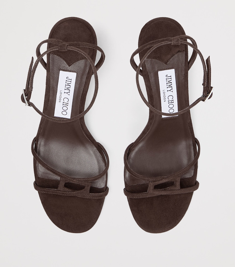 Leo 1998 65 Leather Heeled Sandals CHOCOLATE Image 3