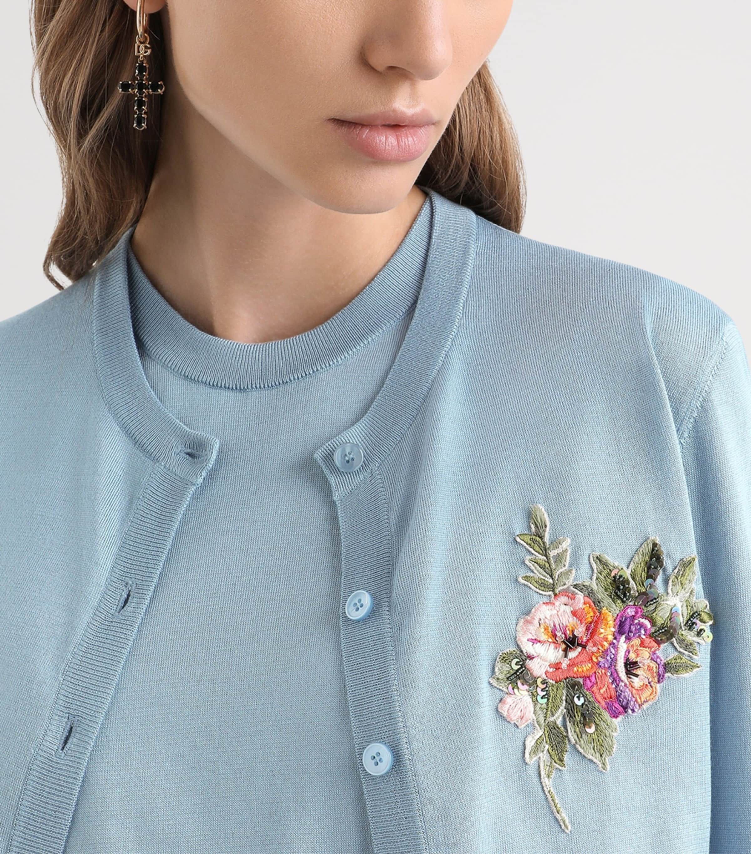 Dolce&Gabbana Womens Silk Embroidered Cardigan Very Image 5