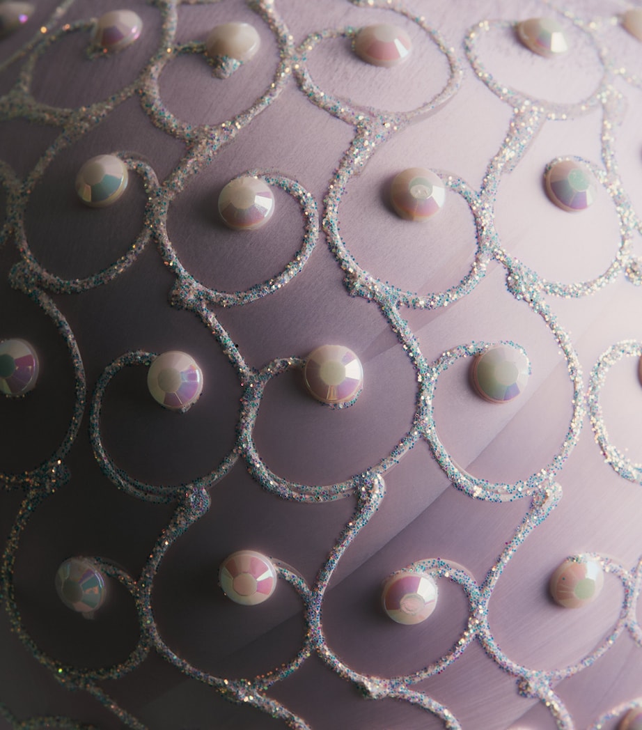 Harrods Faux Pearl and Glitter Swirl Bauble Lvendr Frst Effct Image 2