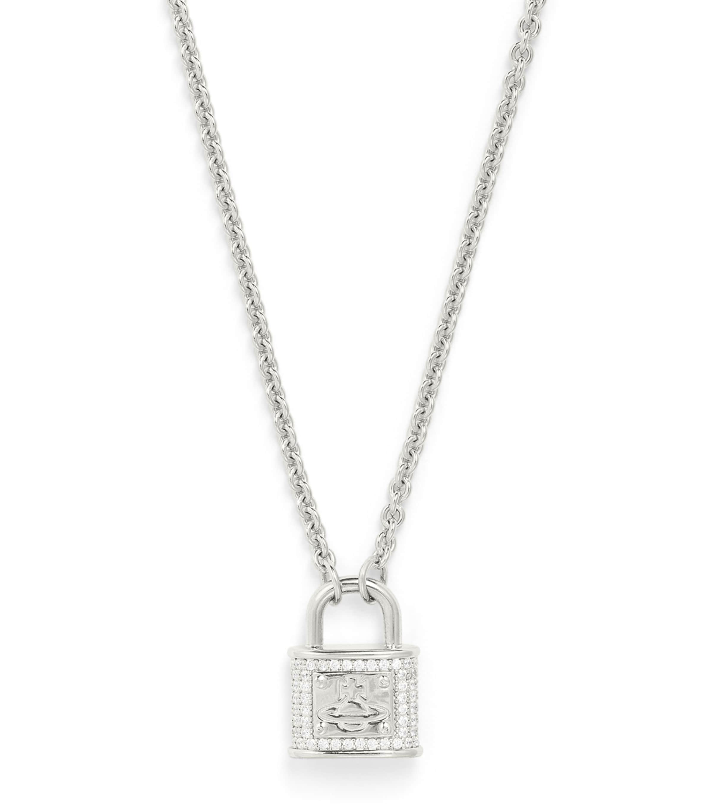 Vivienne Westwood Platinum-plated Man. Fitzrovia Pendant Necklace In Silver
