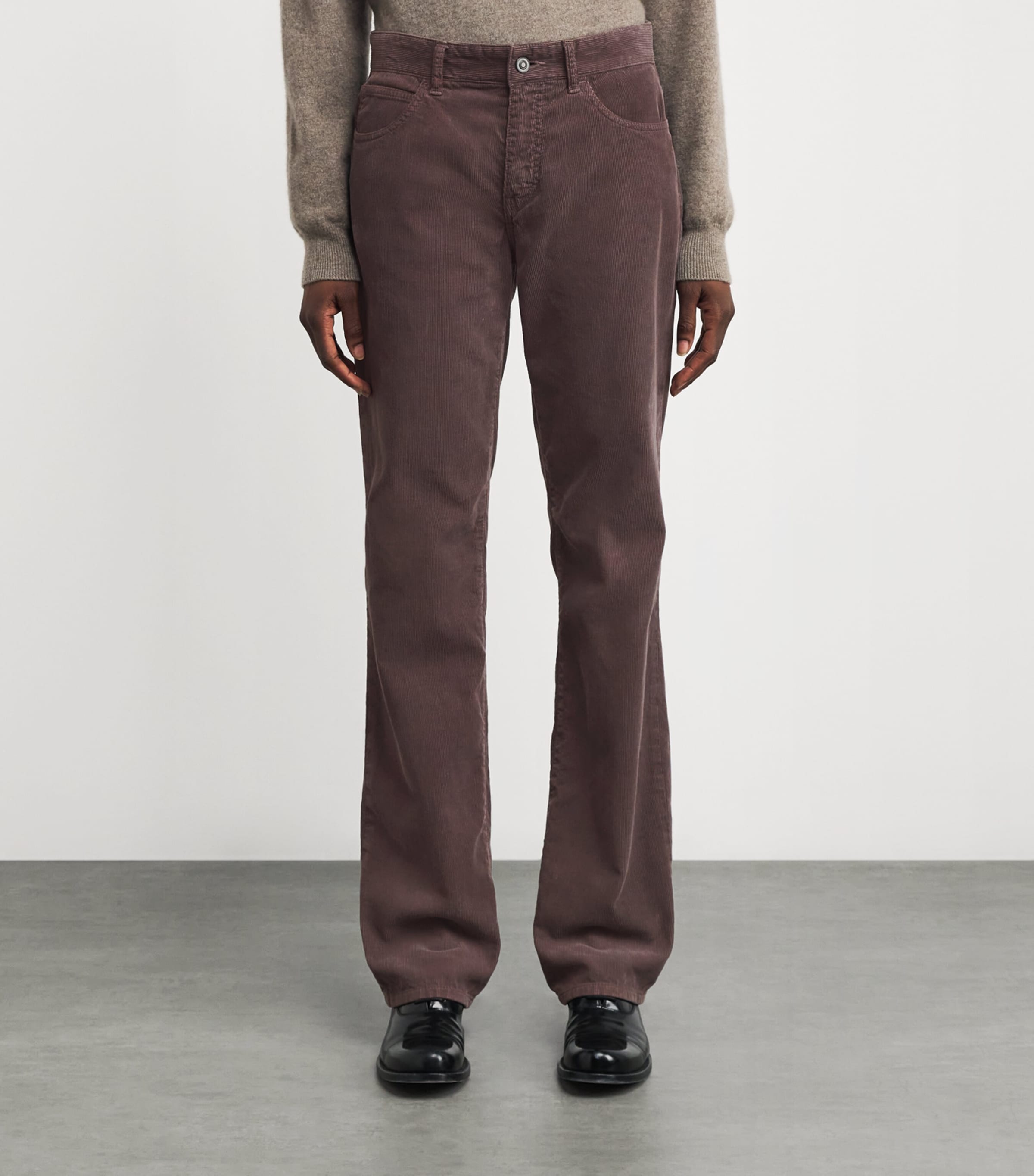 Carlyl Corduroy Low-Rise Straight Trousers MUD Image 3