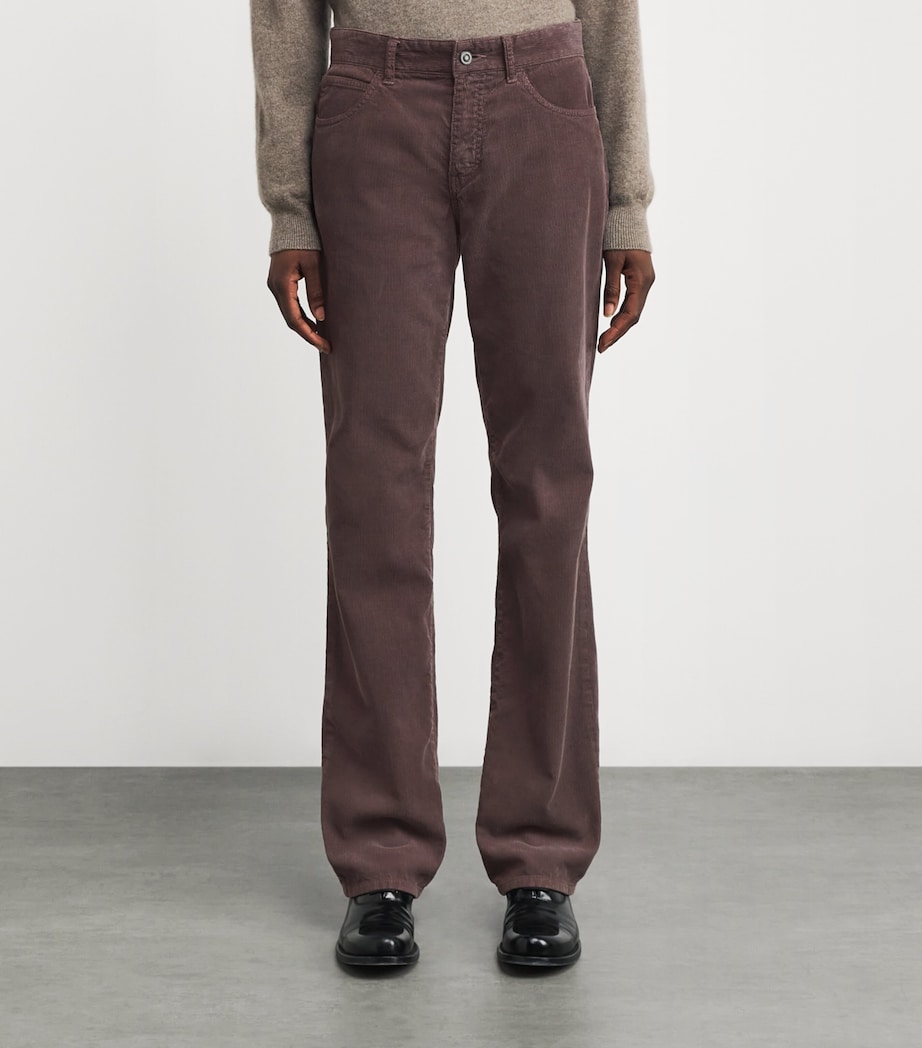 Carlyl Corduroy Low-Rise Straight Trousers MUD Image 3