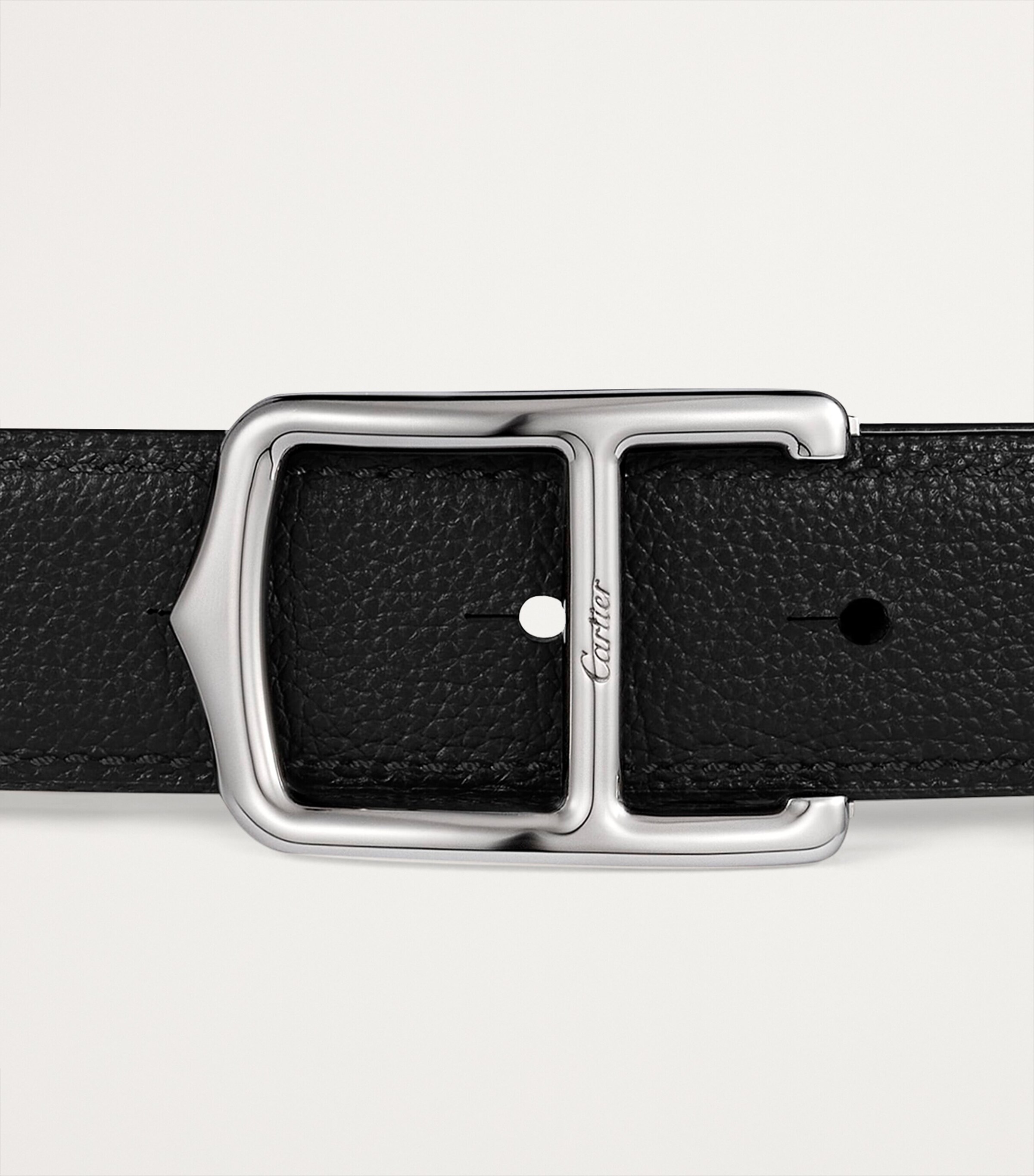 カルティエ　ベルト　Cartier  Elongated C belt Cartier Black Calfskin Reversible Cartier C Belt | Harrods UK