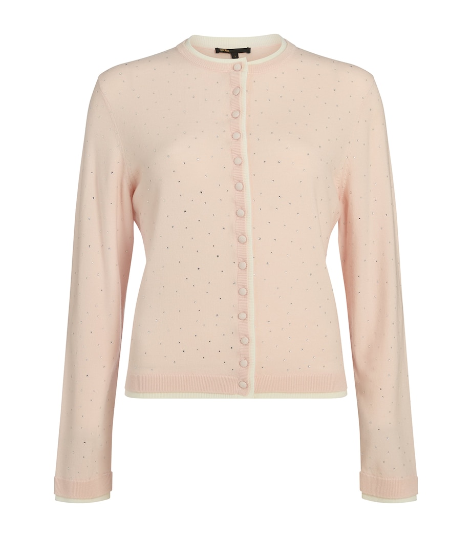 Wool-Blend Embellished Cardigan PINK Image 1