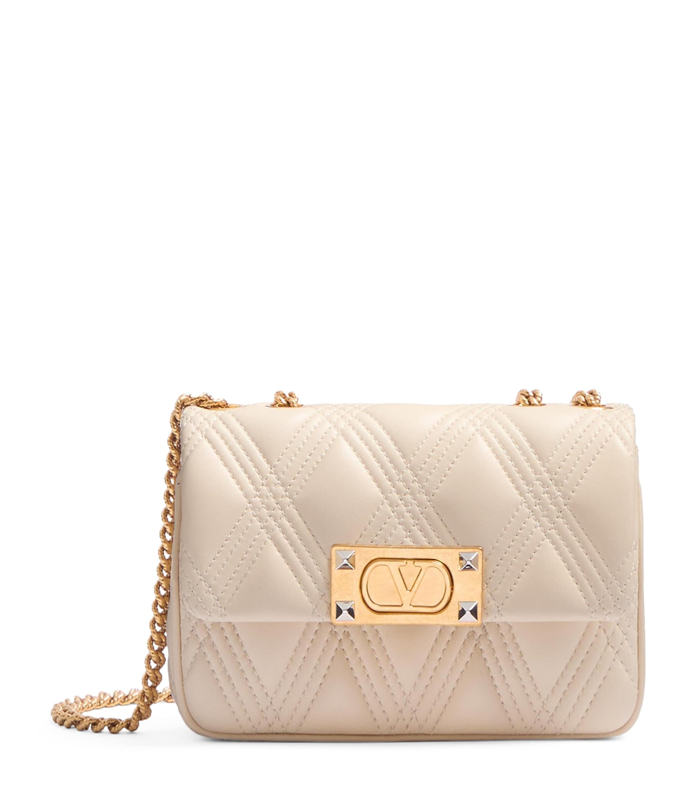 Valentino Garavani Garavani Quiltie 67 Small Shoulder Bag In Quilted Nappa Leather Woman Ivory Uni In Ivory