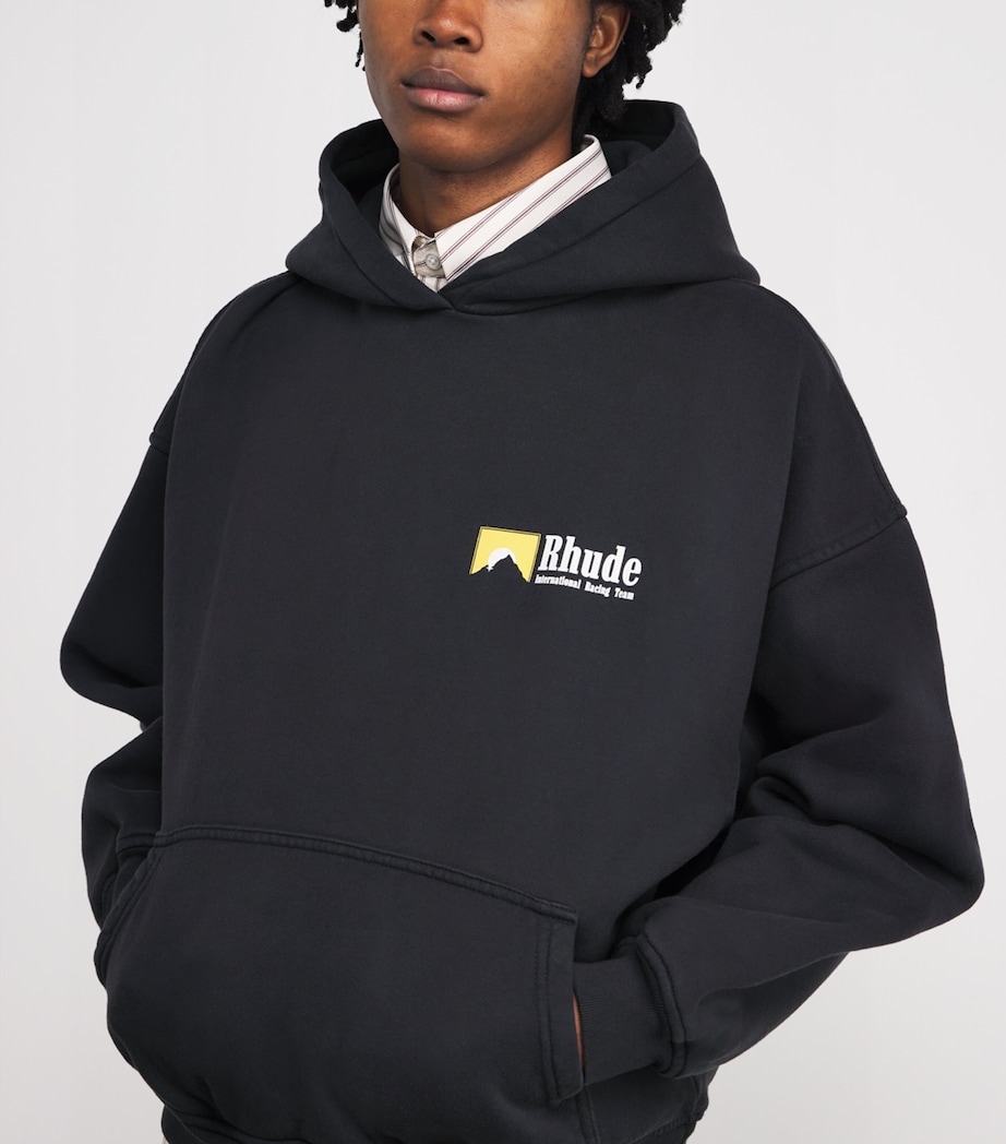 Cotton Rhude International Racing Hoodie VINTAGE BLACK/ 0027 Image 6