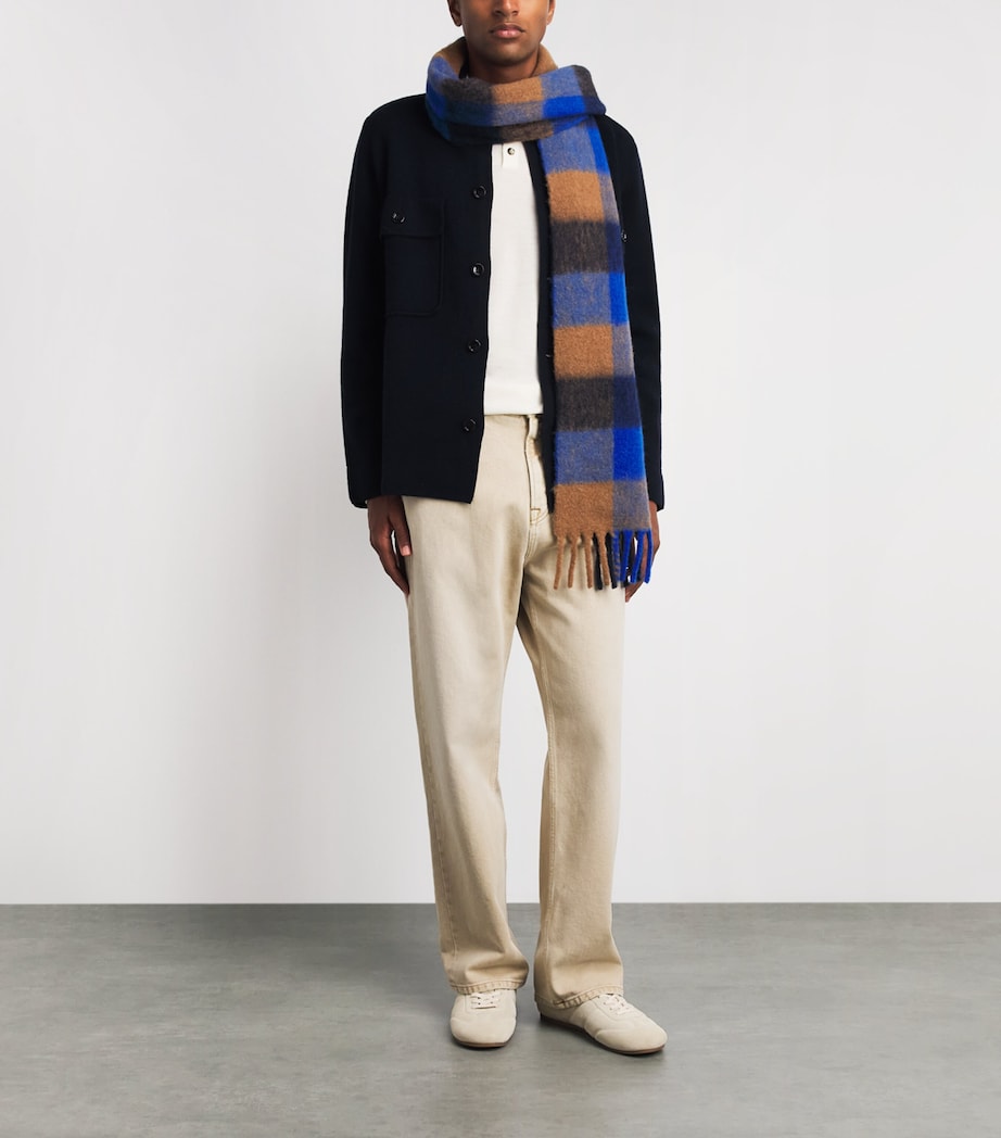 Allude Mens Virgin Wool Open-Collar Polo Sweater Image 2
