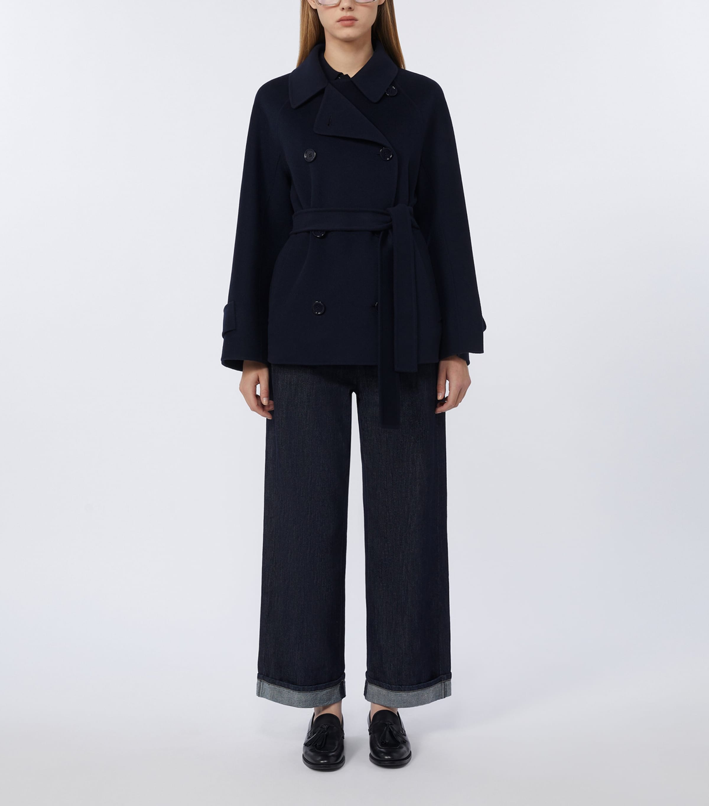 Max Mara Womens Turn-Up-Hem Wide-Leg Jeans Ultramarine Image 2