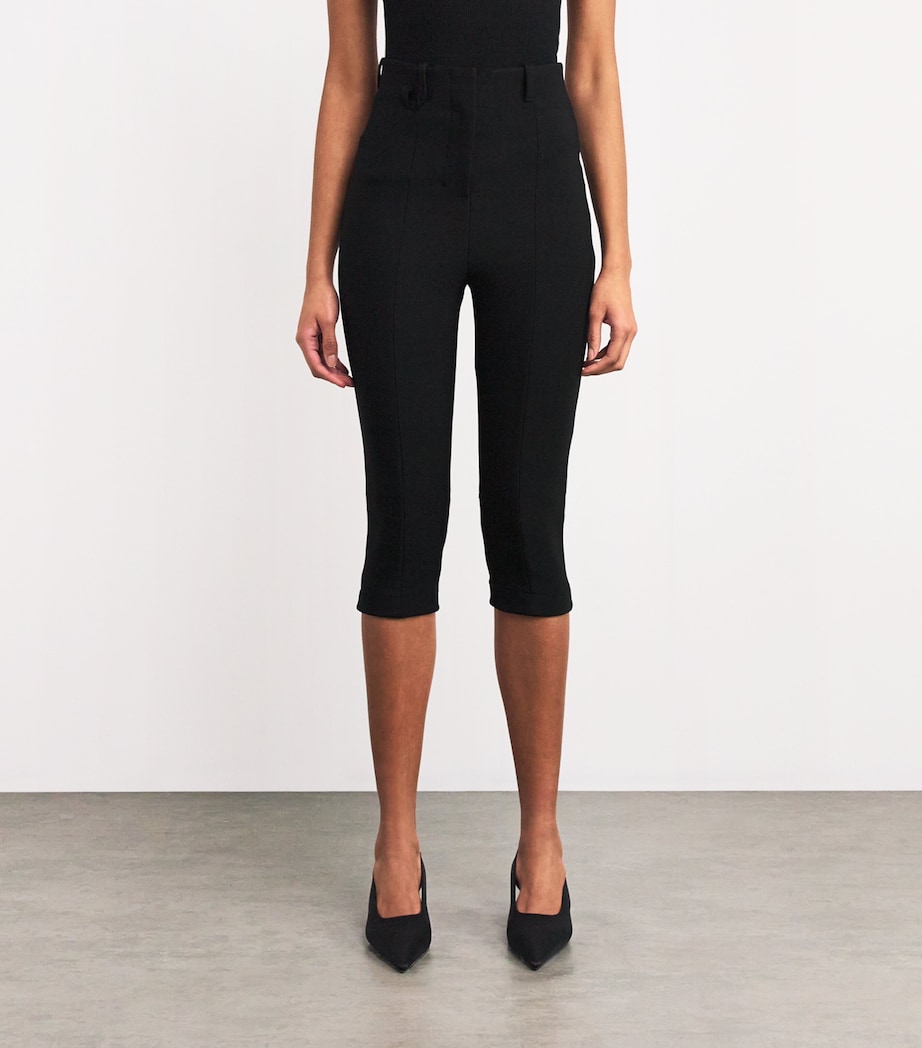Capri High-Waist Trousers 990 BLACK Image 3