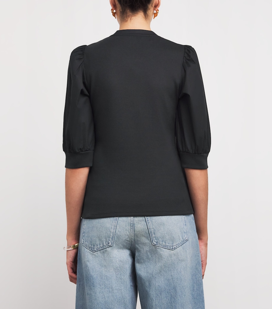 Puff-Sleeve Coralee Top BLACK Image 4