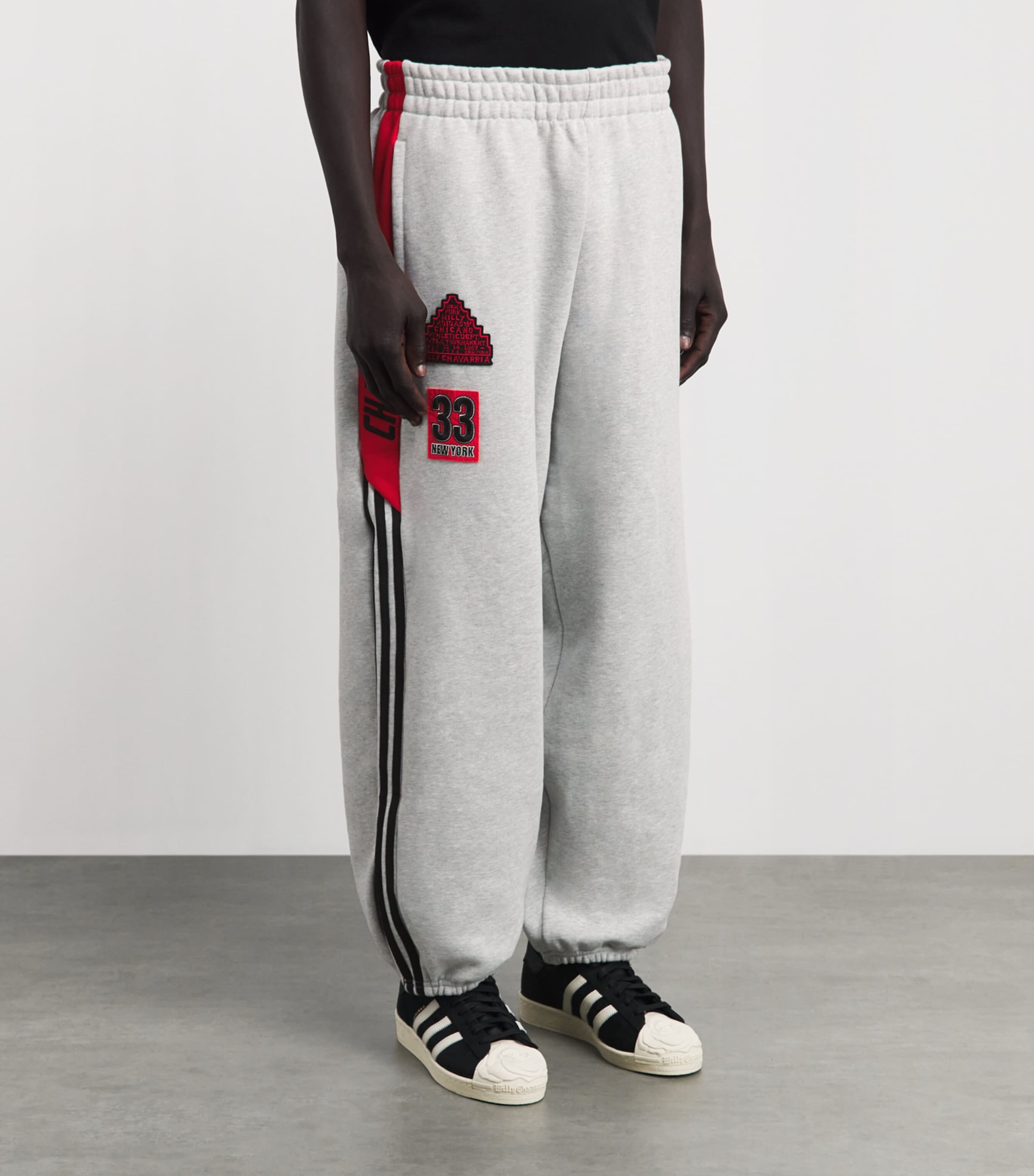 Willy Chavarria Mens x adidas Originals Logo Sweatpants Lgrey Image 4