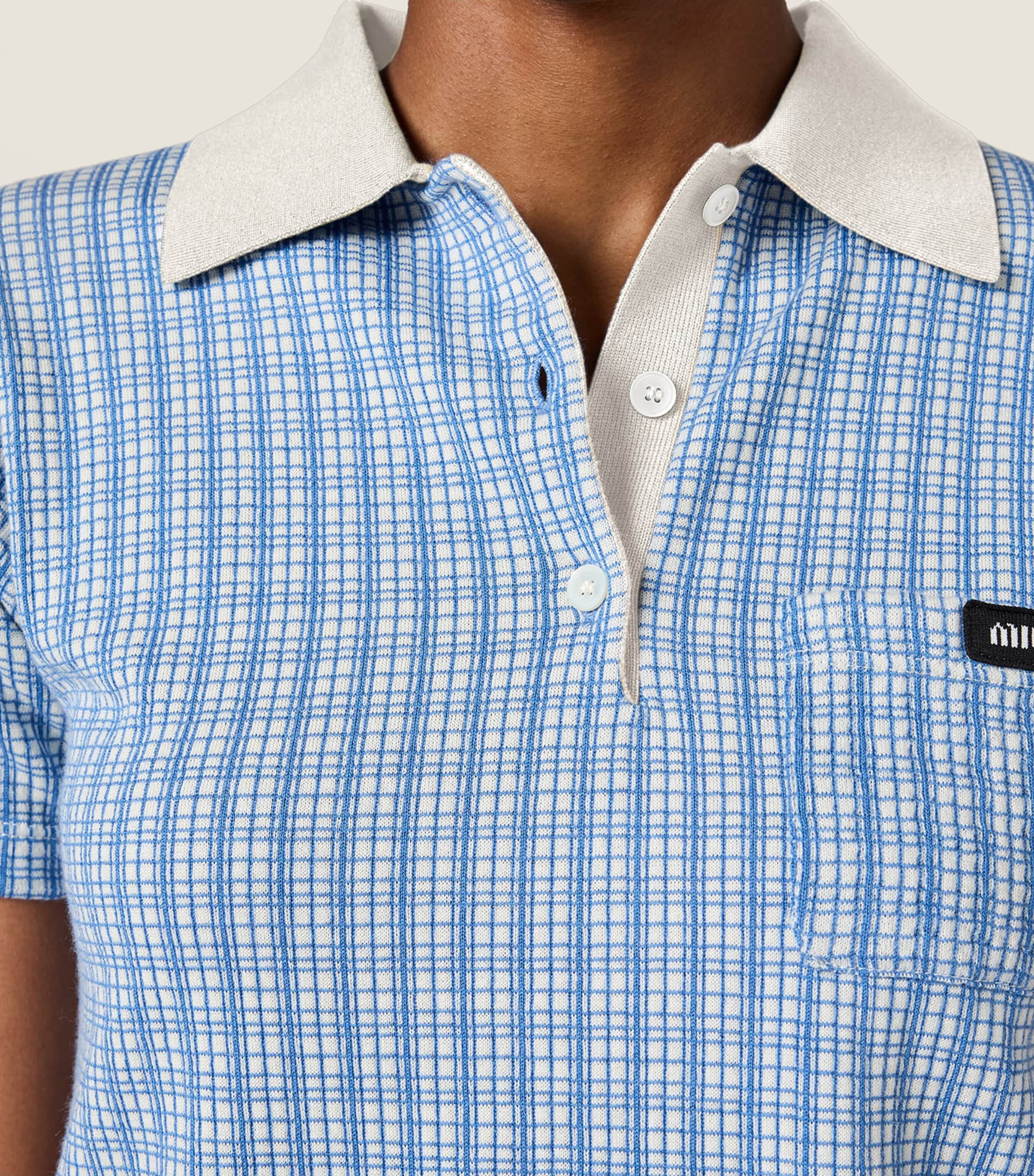 Miu Miu Womens Cashmere-Silk Polo Shirt Image 4