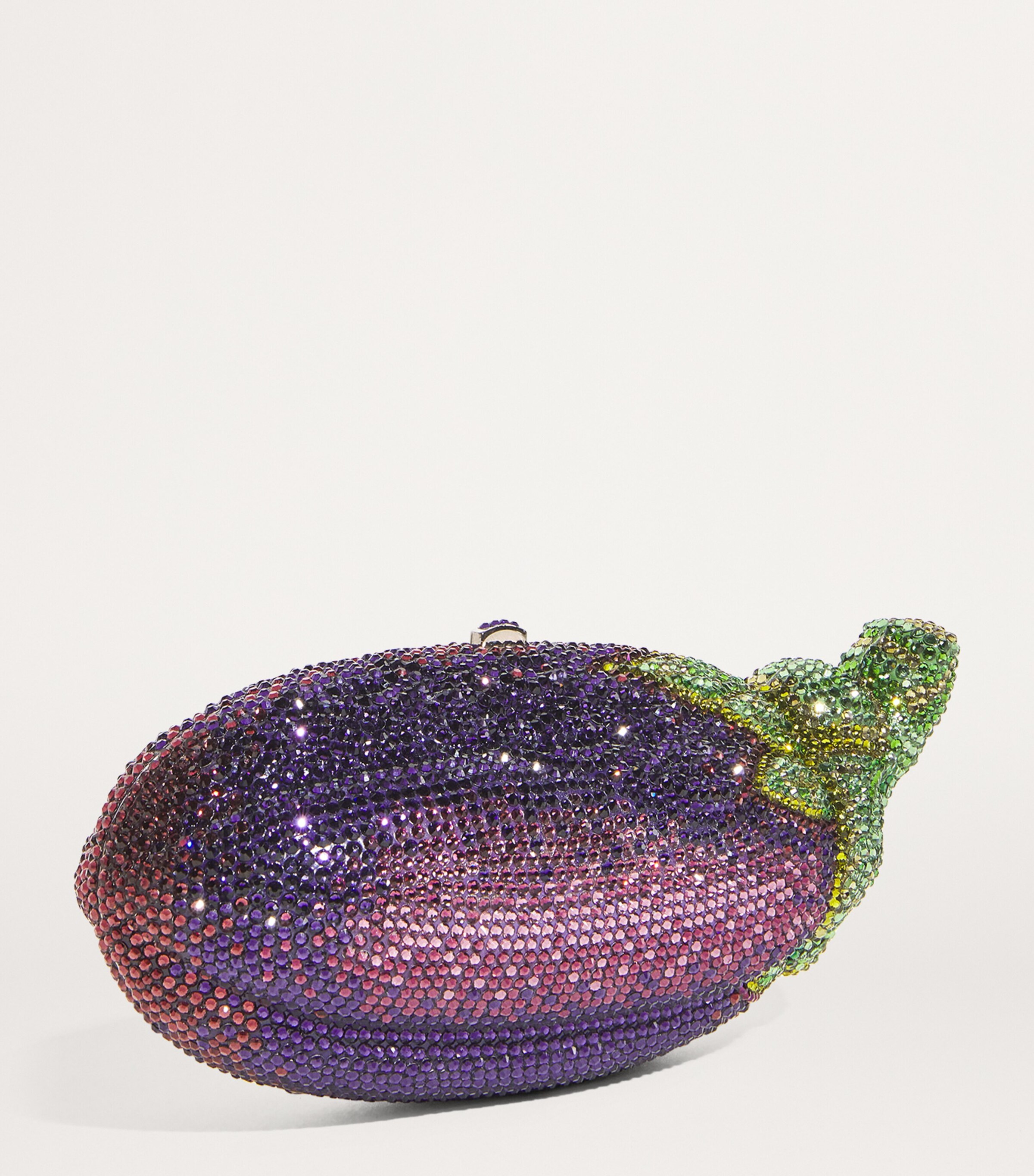 Judith Leiber Embellished Eggplant Clutch Bag Silver Iris Multi Image 3