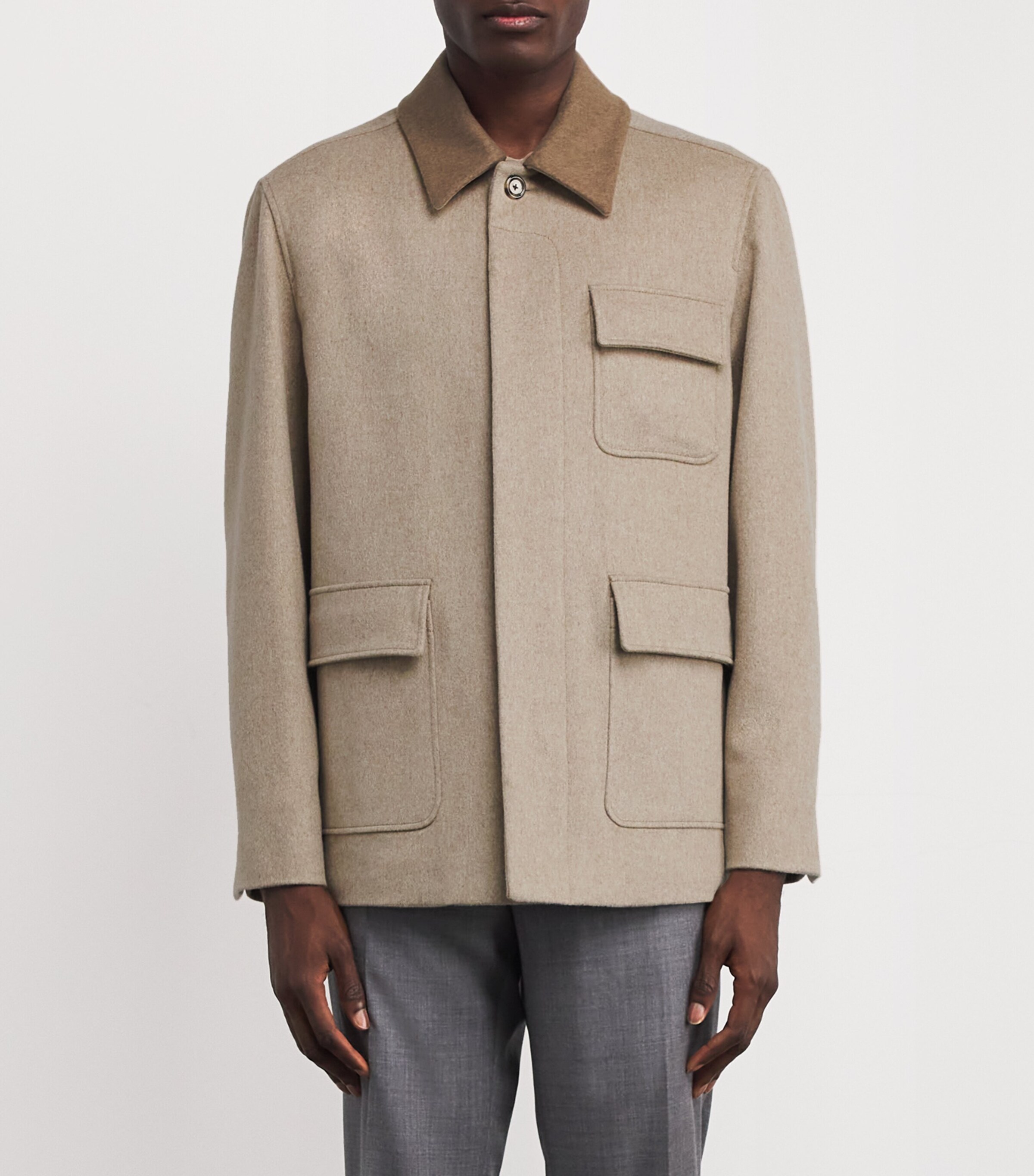 Virgin Wool Field Jacket 200 BROWN Image 3