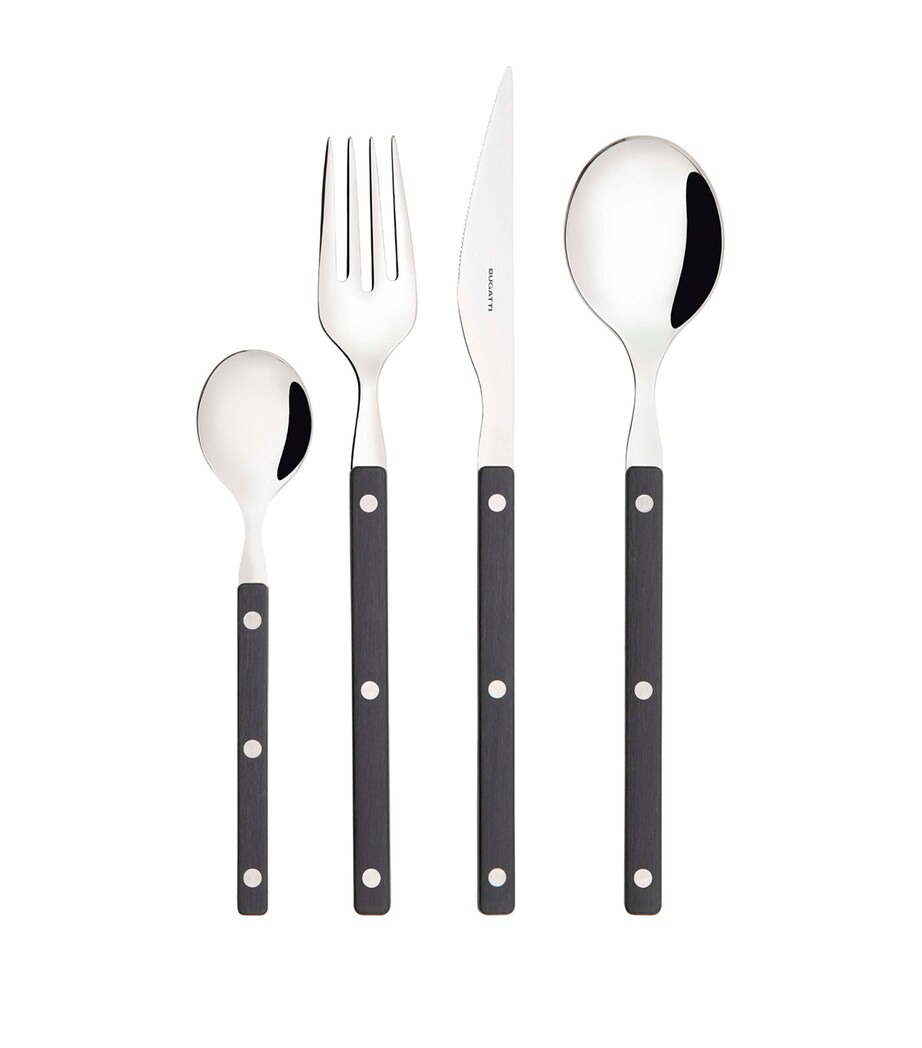Bugatti Stainless Steel Allegra 24-Piece Cutlery Set Black Image 1
