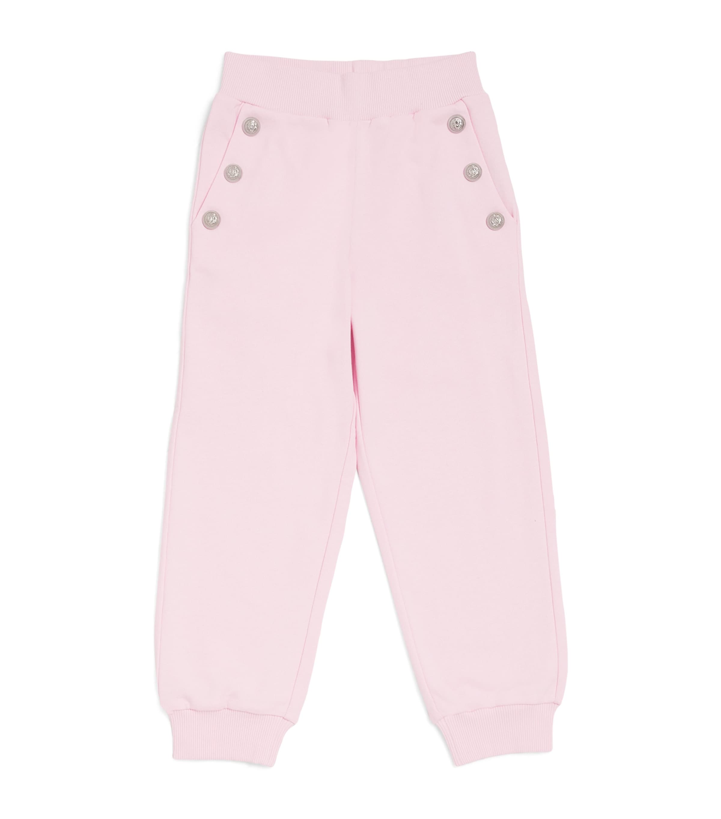 Shop Balmain Button-detail Sweatpants In Pink