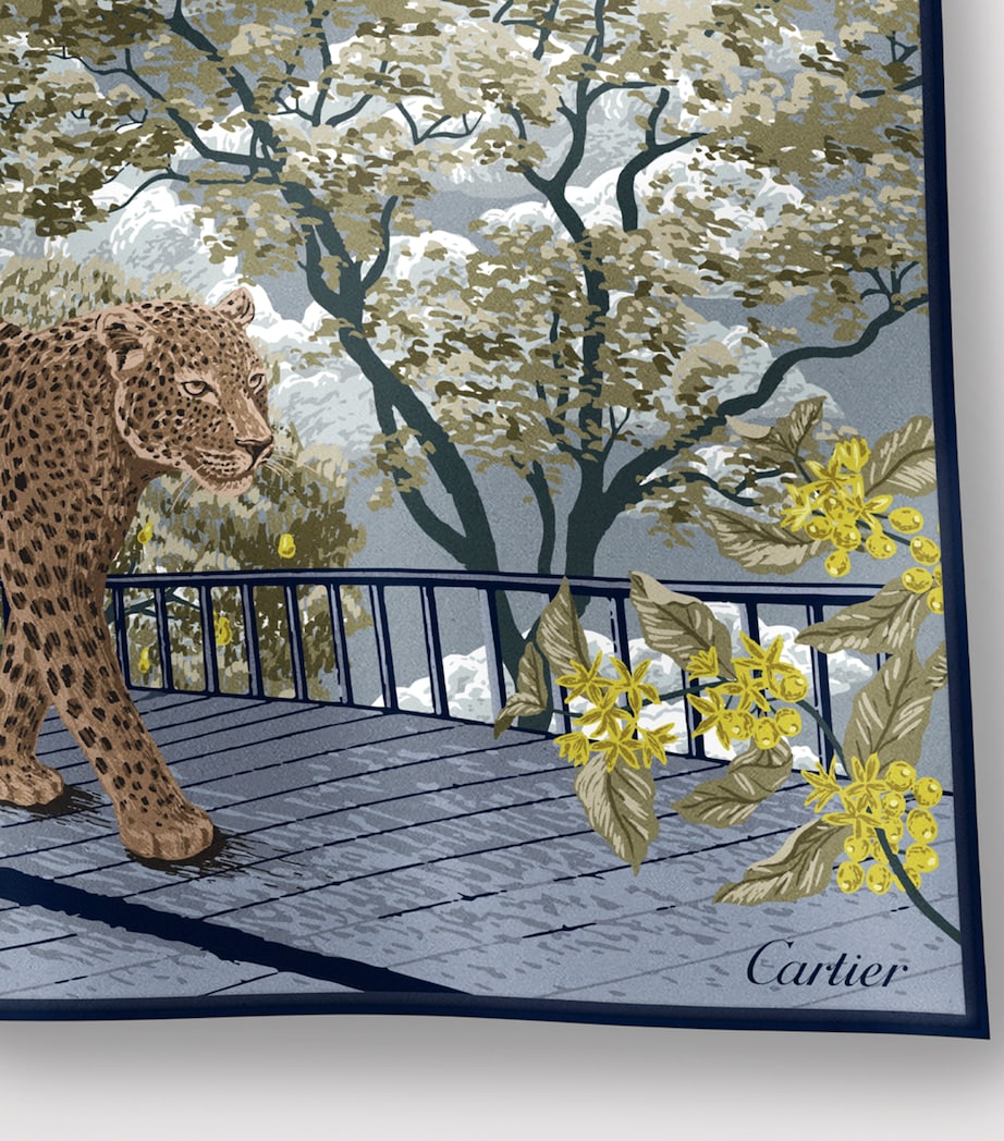 Cartier Silk Santos Aéronaute Double-Sided Scarf Grey Image 6