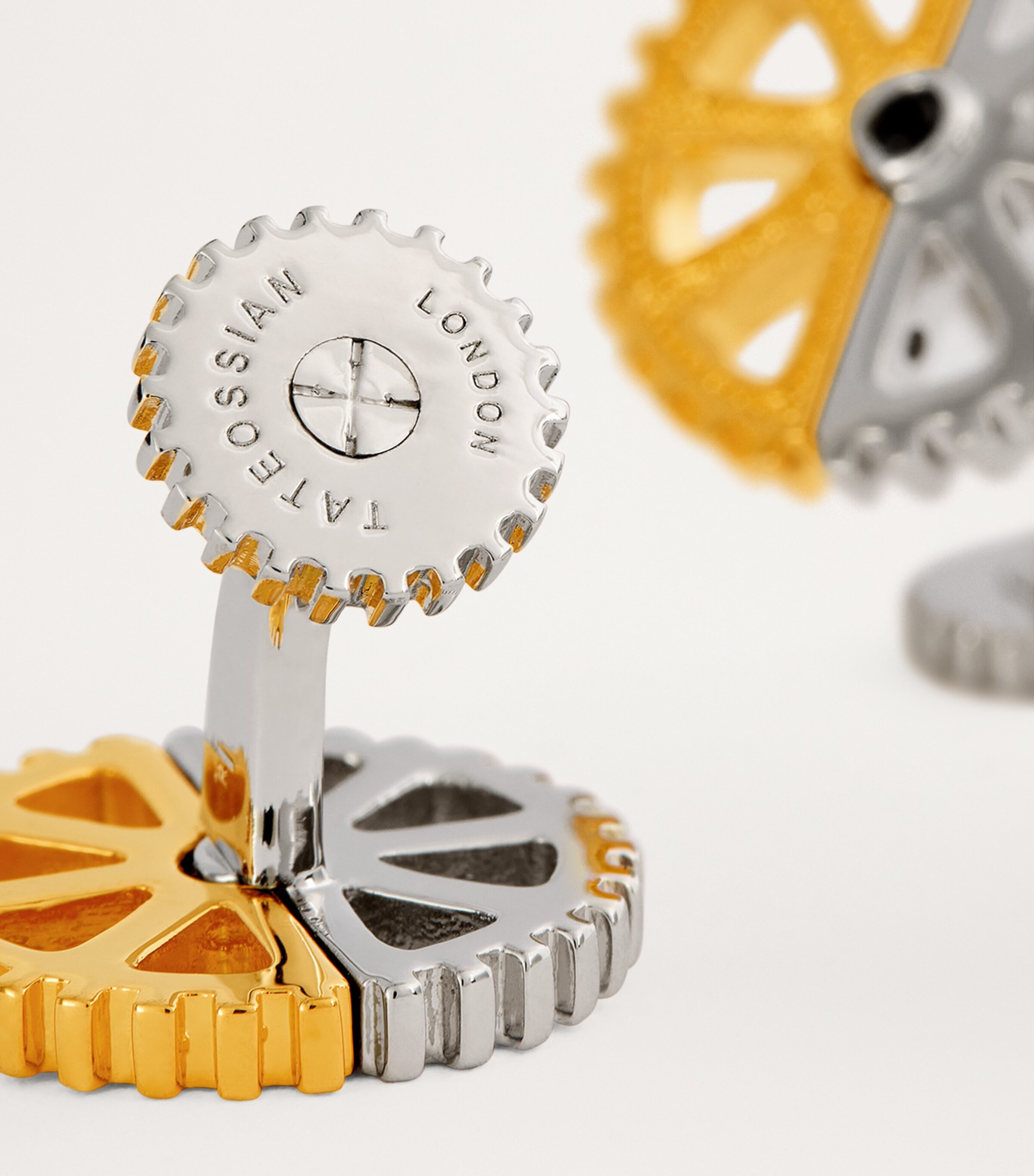 Tateossian Puzzle Gear Cufflinks Silver/gold Image 6
