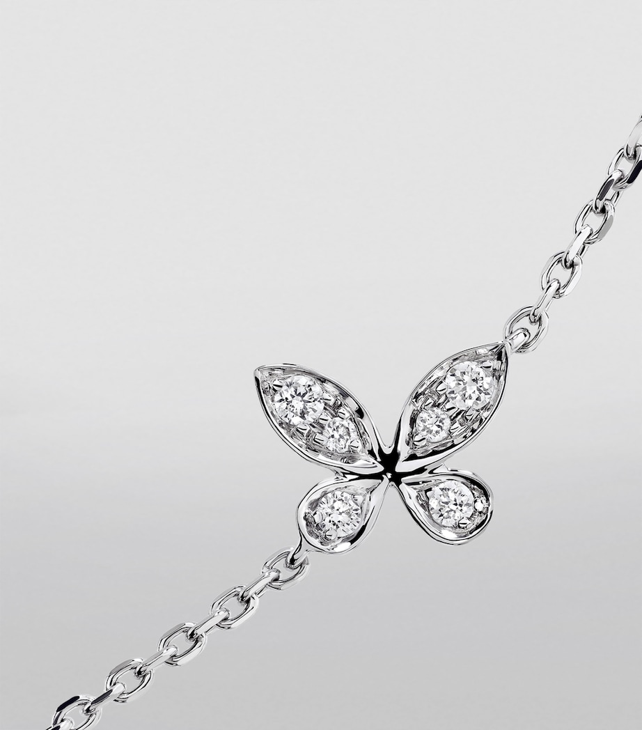 Small White Gold and Diamond Butterfly Bracelet WHITE GOLD Image 3